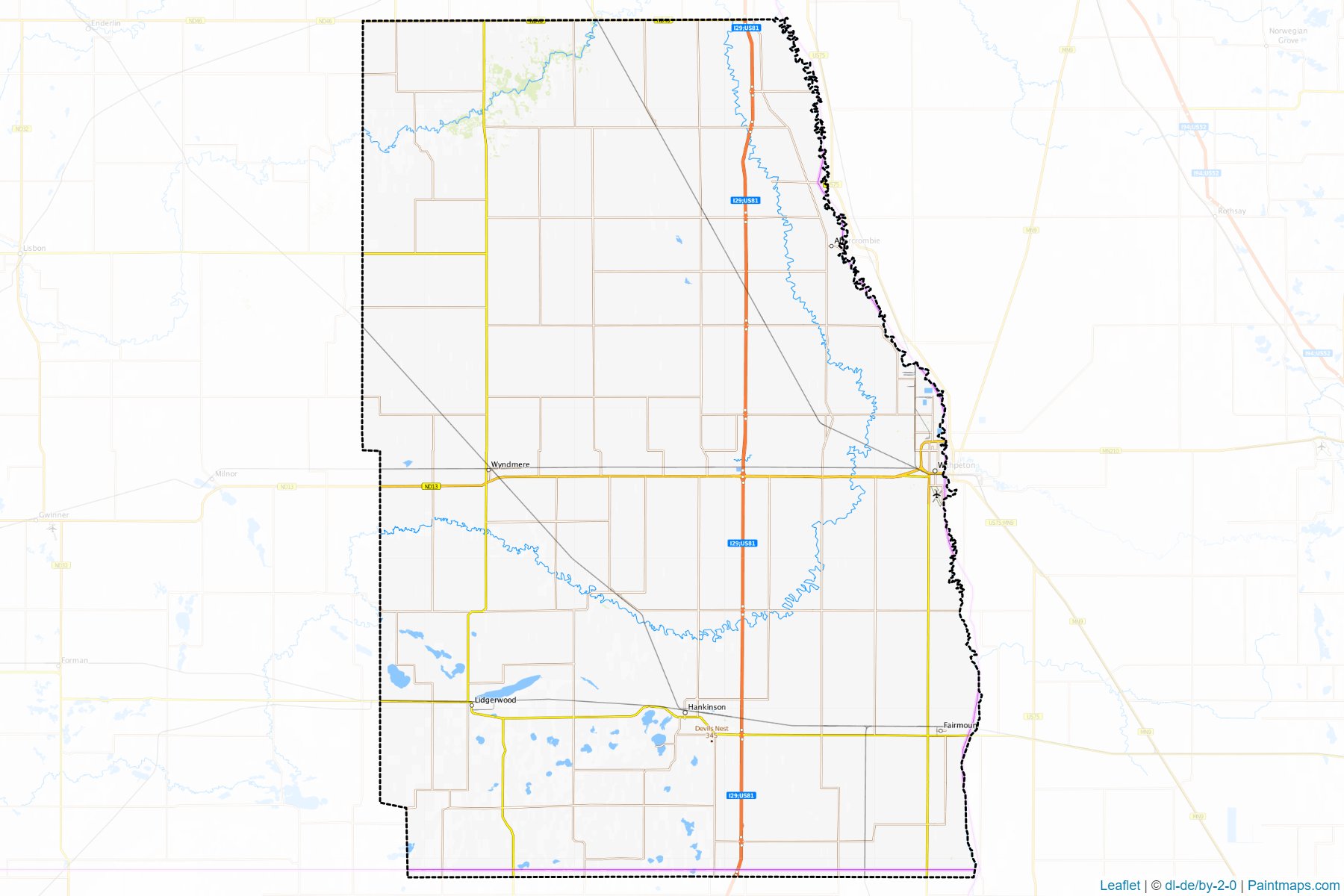 Richland (North Dakota) Map Cropping Samples-1