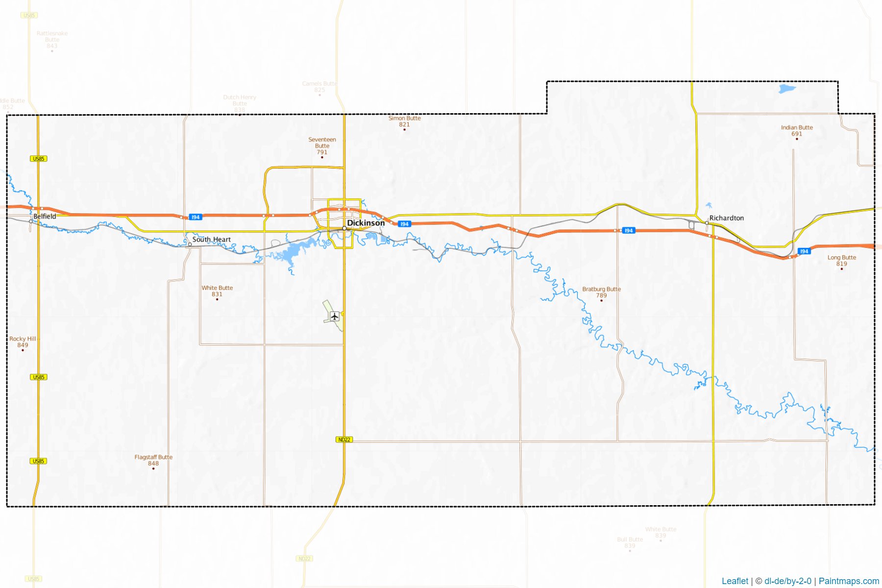 Muestras de recorte de mapas Stark (North Dakota)-1