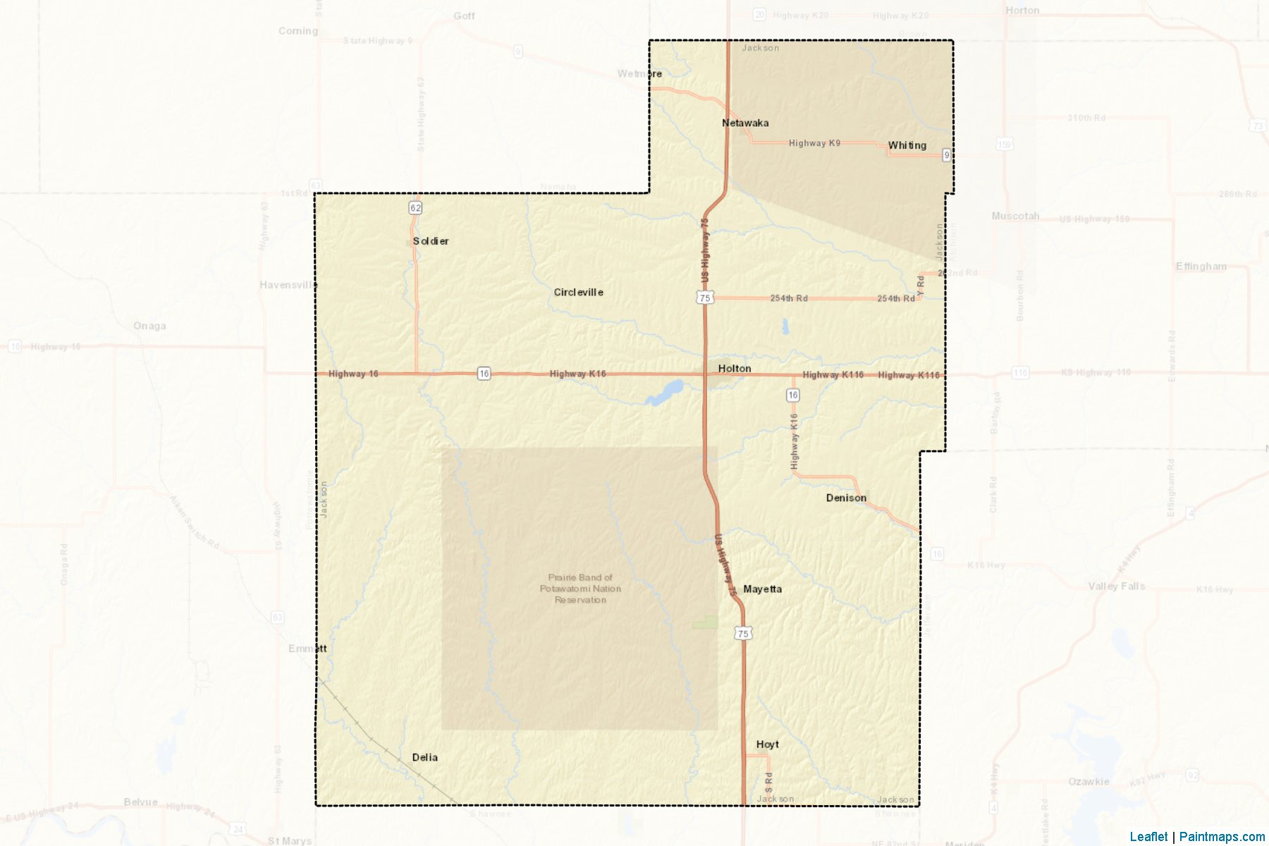 Muestras de recorte de mapas Jackson (Kansas)-2