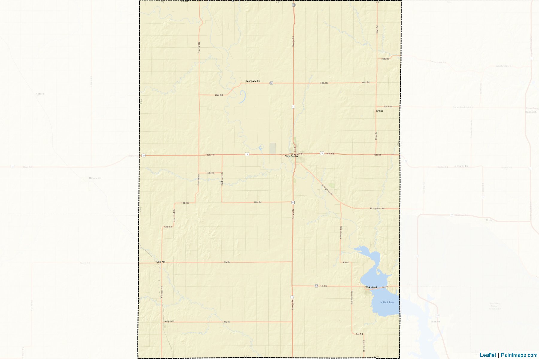 Muestras de recorte de mapas Clay (Kansas)-2