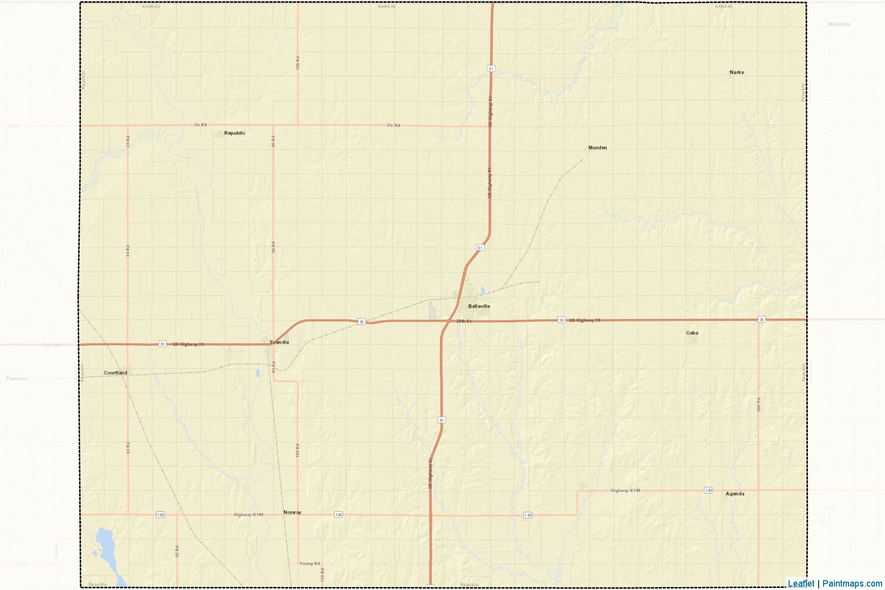 Muestras de recorte de mapas Republic (Kansas)-2