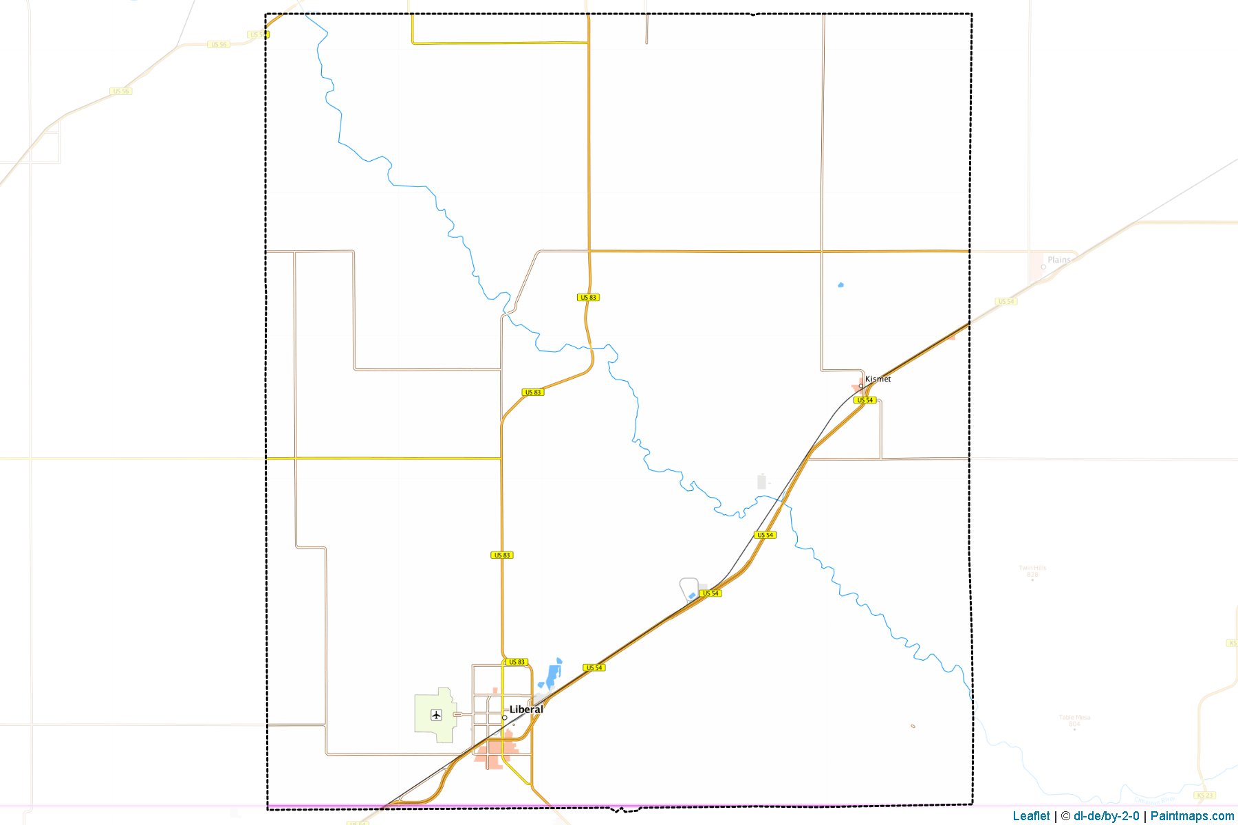 Muestras de recorte de mapas Seward (Kansas)-1