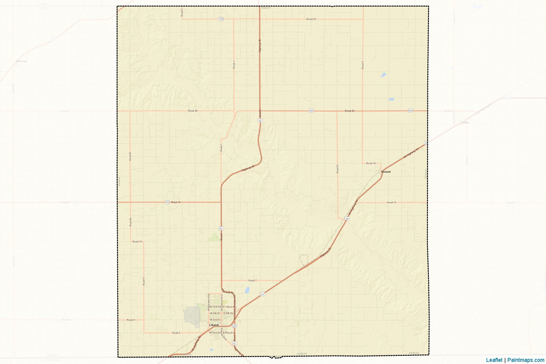 Muestras de recorte de mapas Seward (Kansas)-2