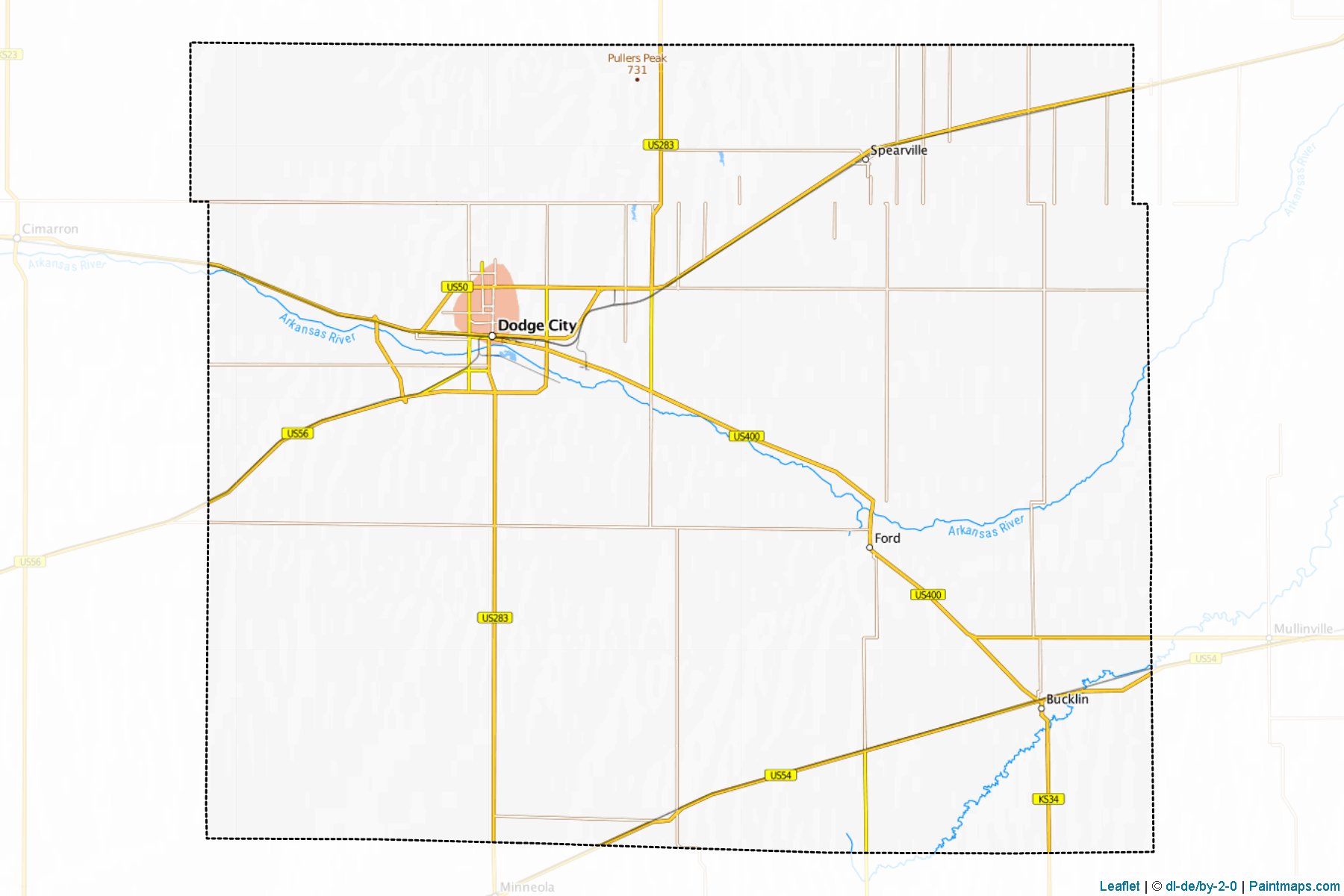 Muestras de recorte de mapas Ford (Kansas)-1