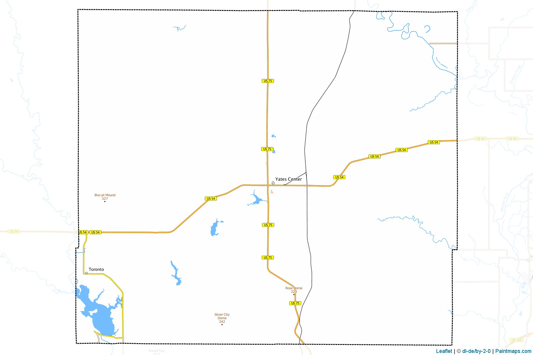 Muestras de recorte de mapas Woodson (Kansas)-1