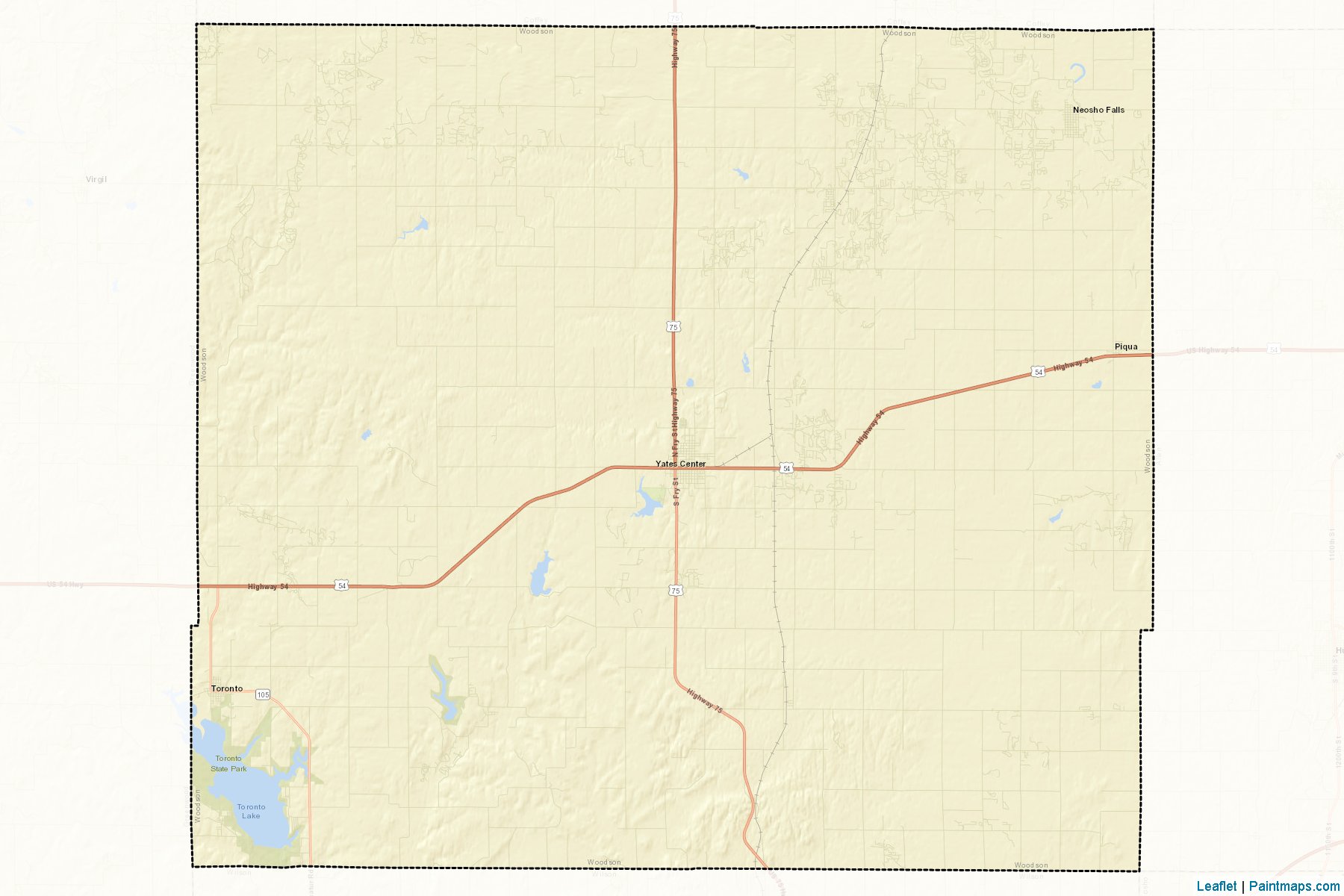 Muestras de recorte de mapas Woodson (Kansas)-2