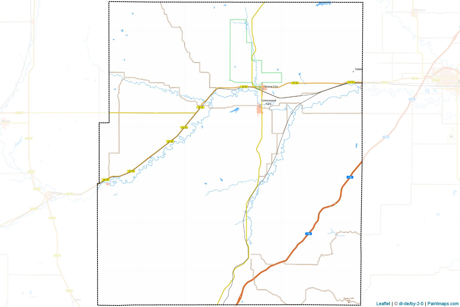 Muestras de recorte de mapas Chase (Kansas)-1