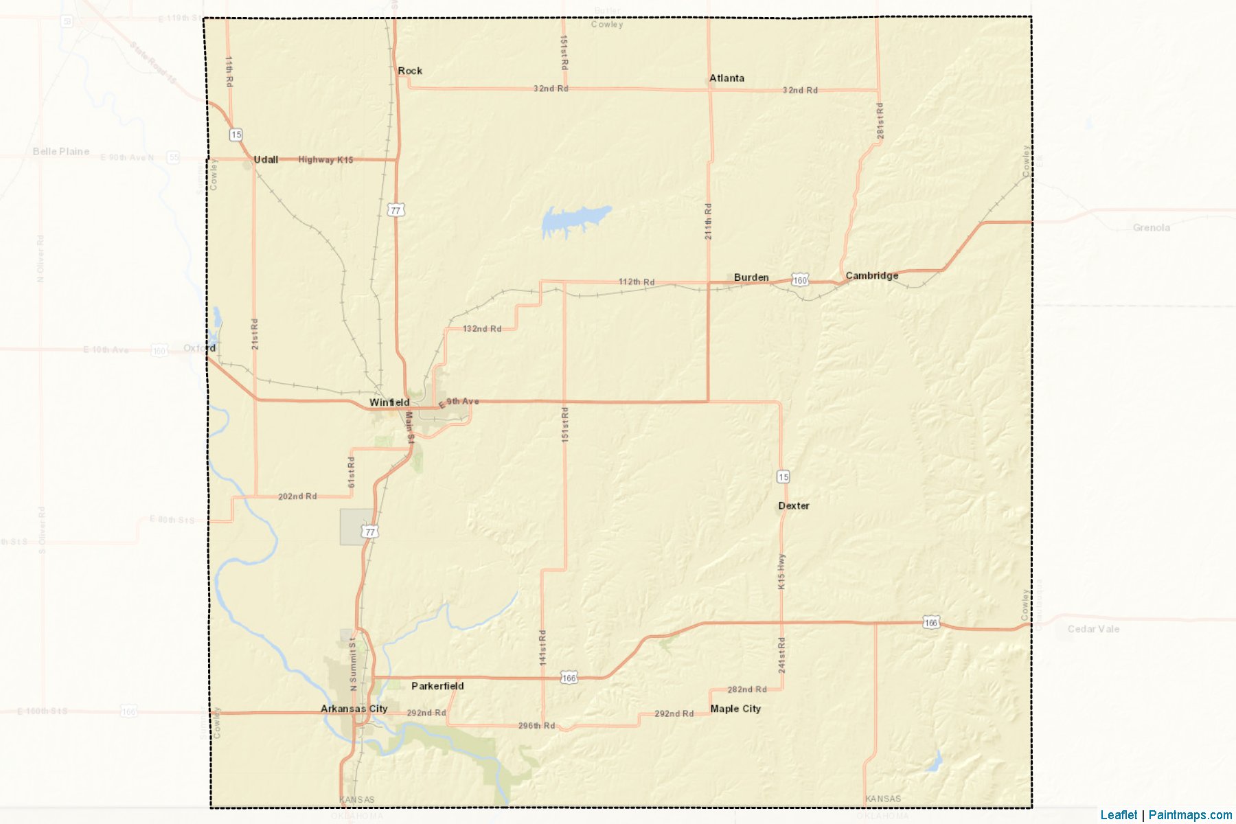 Cowley (Kansas) Map Cropping Samples-2