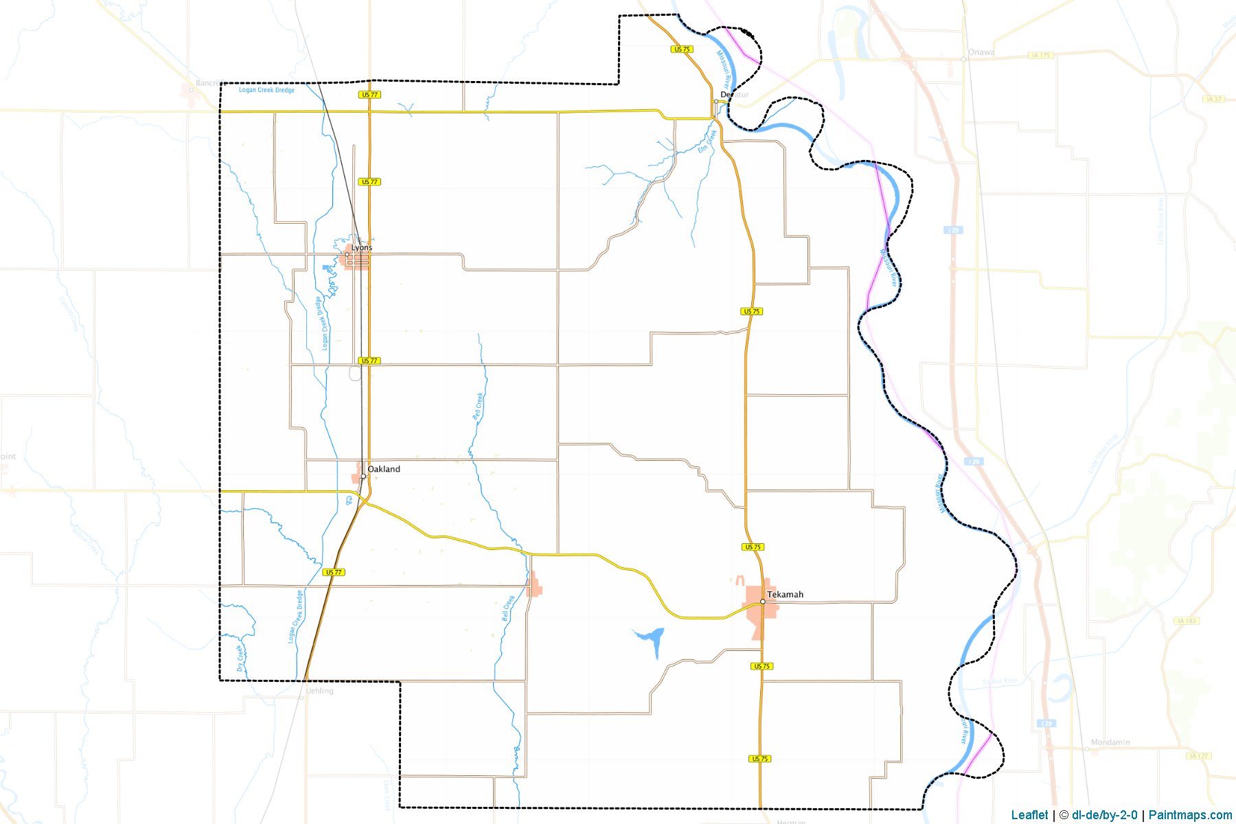 Muestras de recorte de mapas Burt (Nebraska)-1