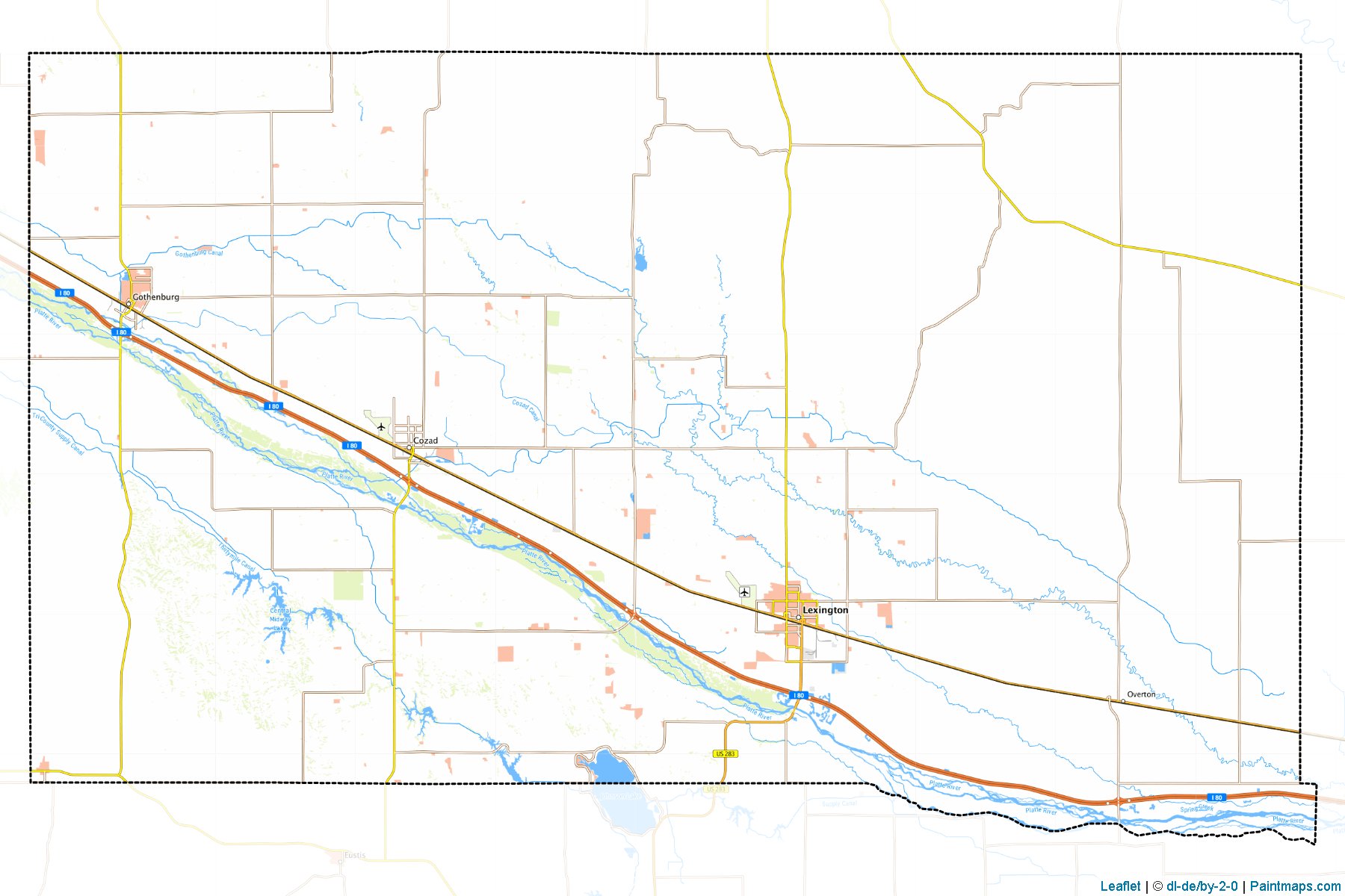 Muestras de recorte de mapas Dawson (Nebraska)-1