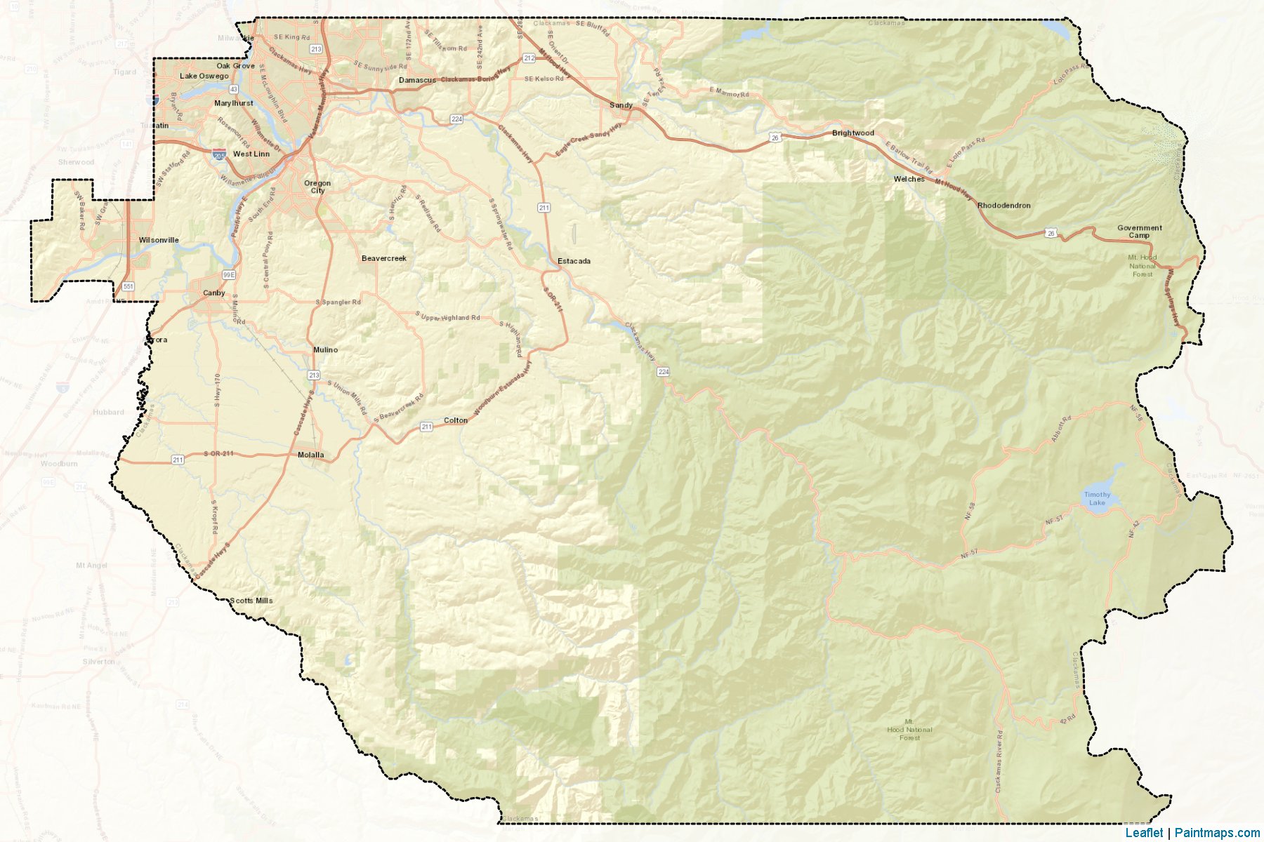 Clackamas (Oregon) Map Cropping Samples-2