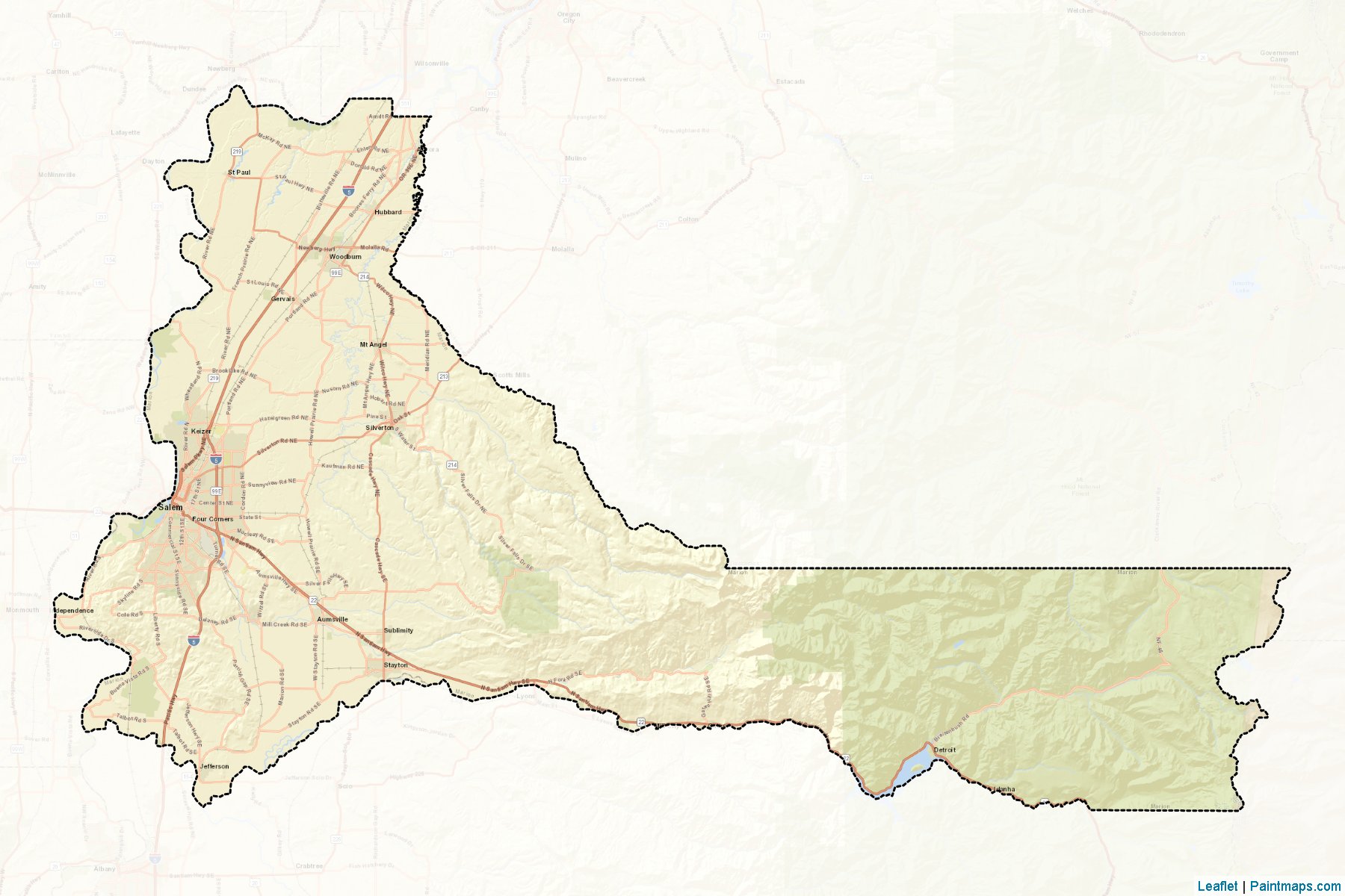 Muestras de recorte de mapas Marion (Oregon)-2