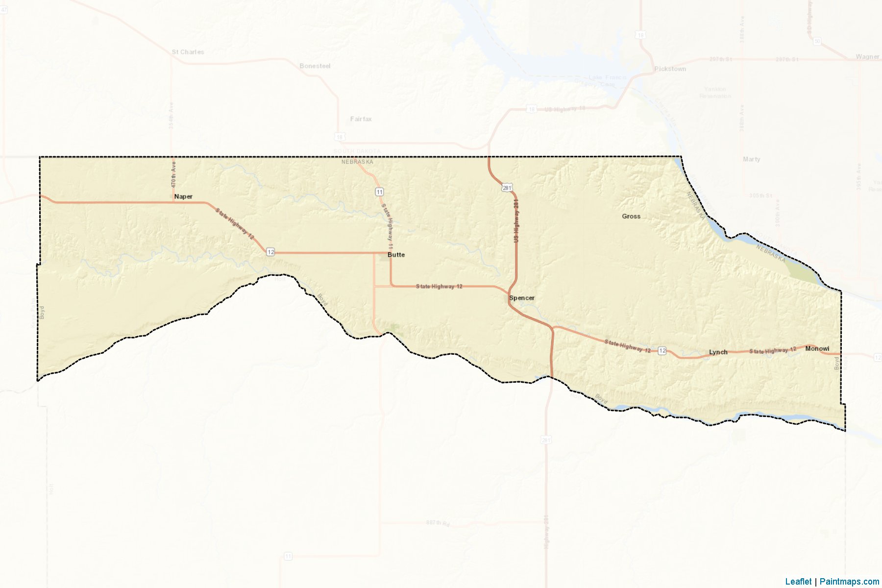 Muestras de recorte de mapas Boyd (Nebraska)-2