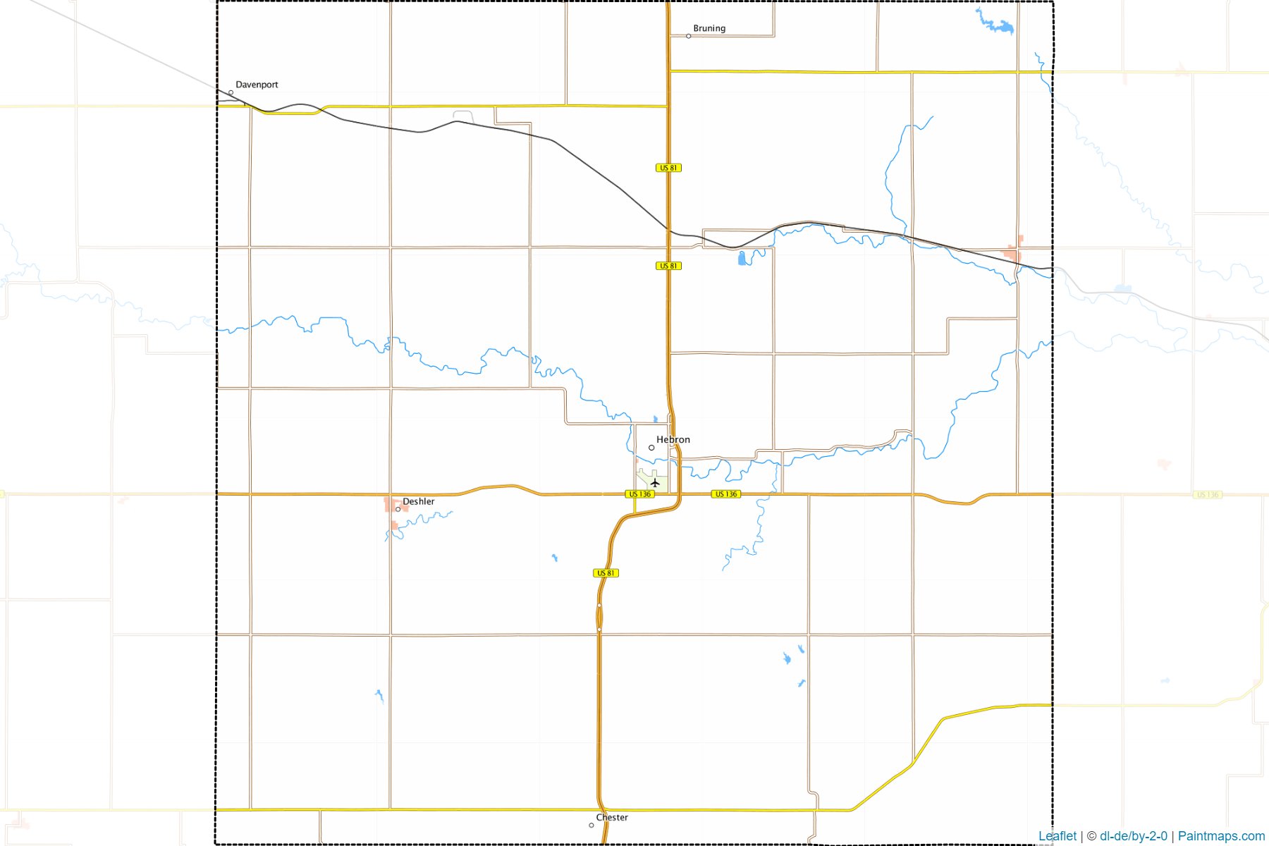 Muestras de recorte de mapas Thayer (Nebraska)-1