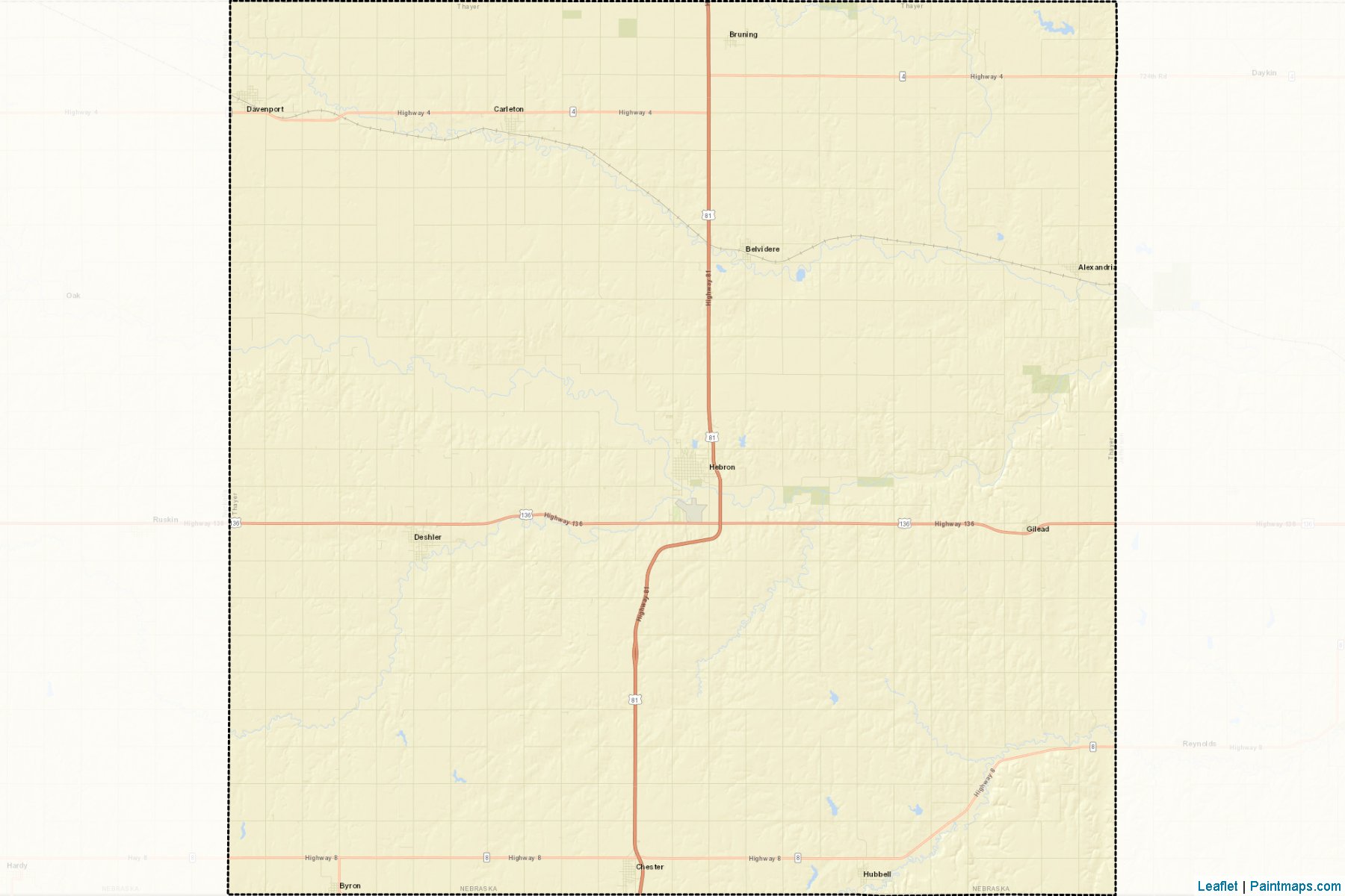 Muestras de recorte de mapas Thayer (Nebraska)-2