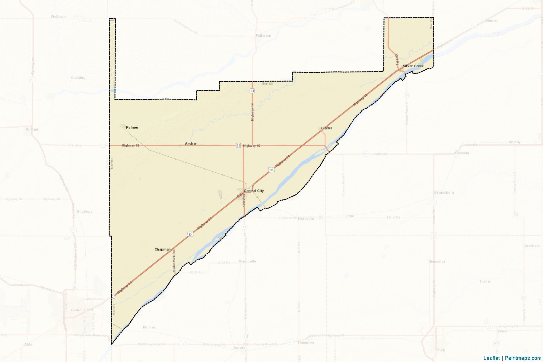 Muestras de recorte de mapas Merrick (Nebraska)-2