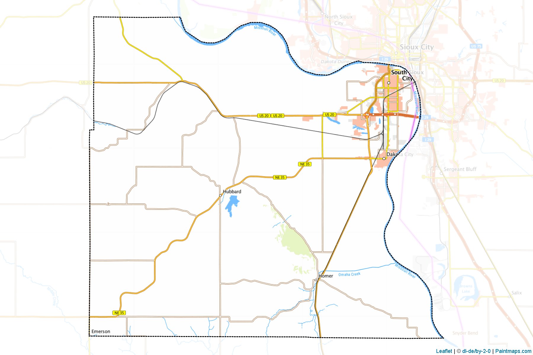 Muestras de recorte de mapas Dakota (Nebraska)-1