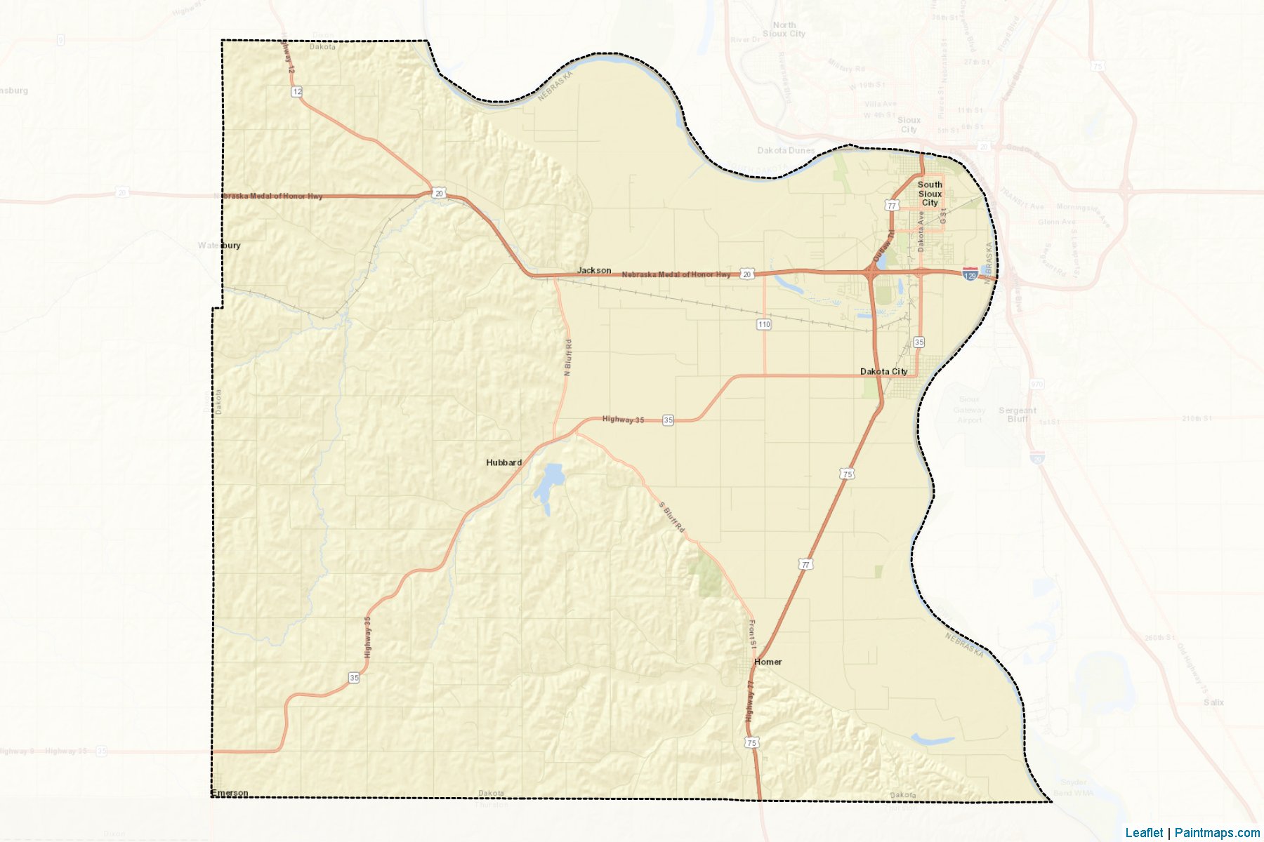 Muestras de recorte de mapas Dakota (Nebraska)-2