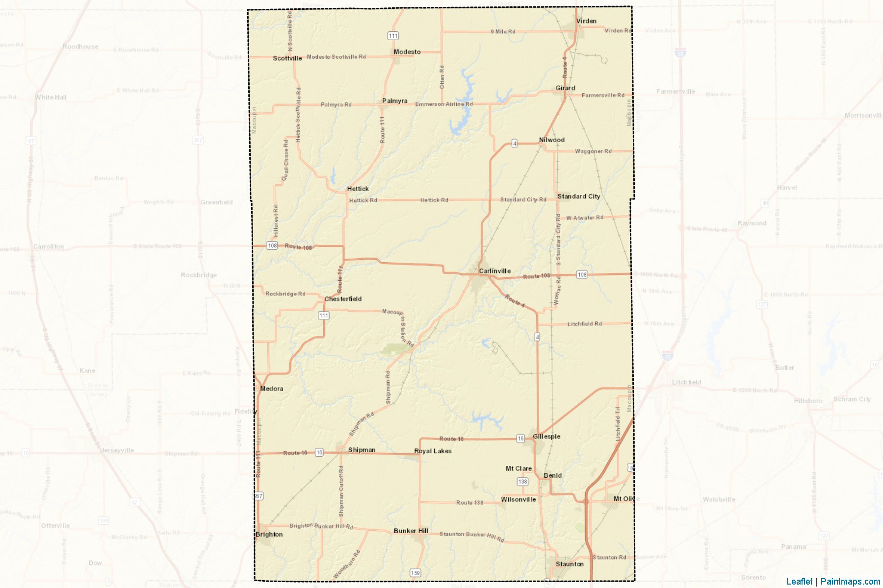 Muestras de recorte de mapas Macoupin (Illinois)-2