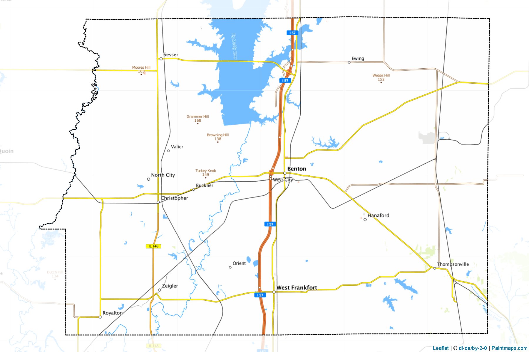 Muestras de recorte de mapas Franklin (Illinois)-1