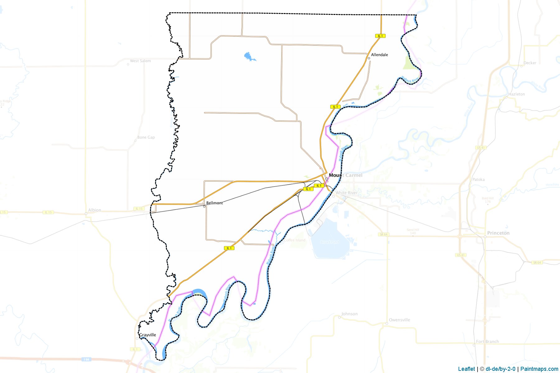 Muestras de recorte de mapas Wabash (Illinois)-1