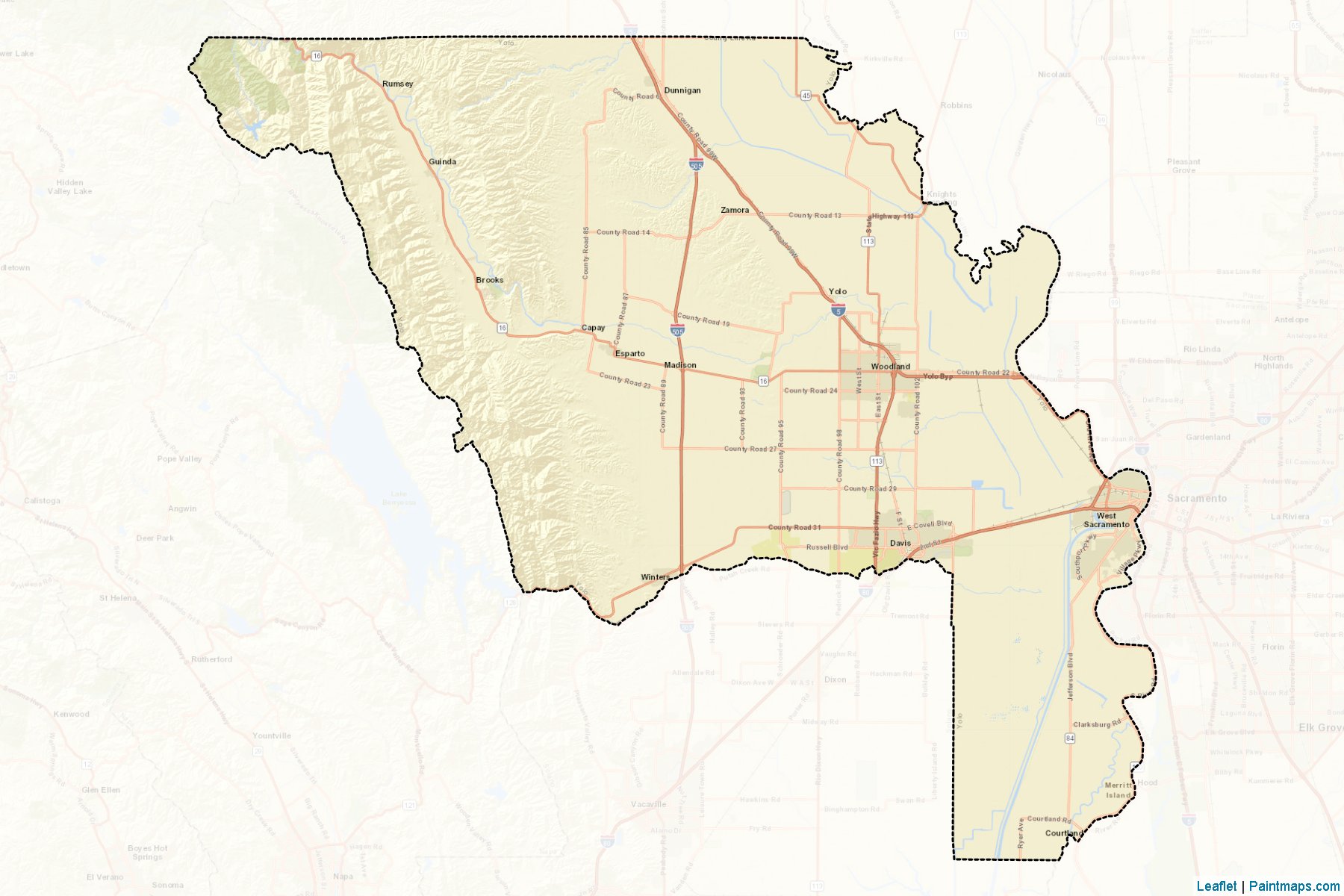 Yolo County (Kaliforniya) Haritası Örnekleri-2