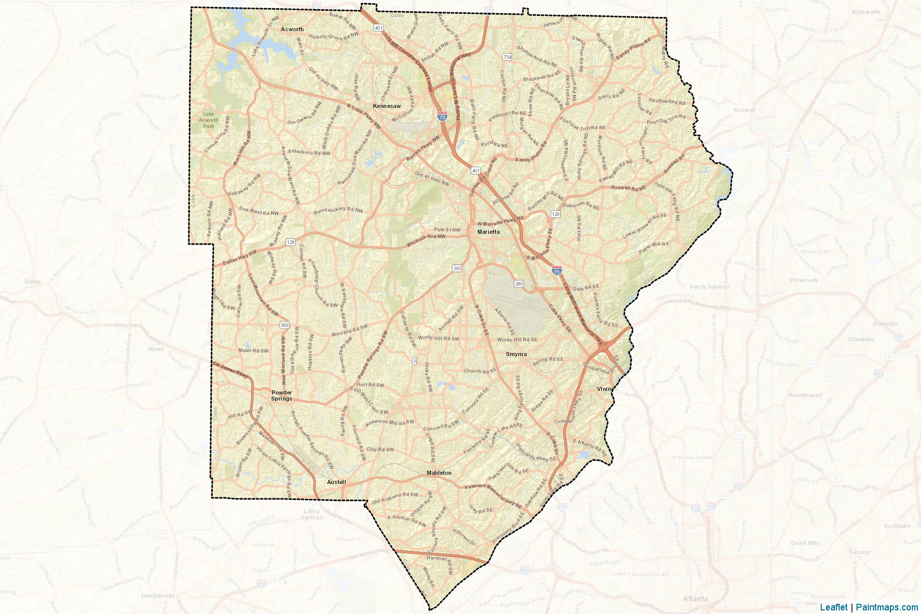 Cobb (Georgia) Map Cropping Samples-2