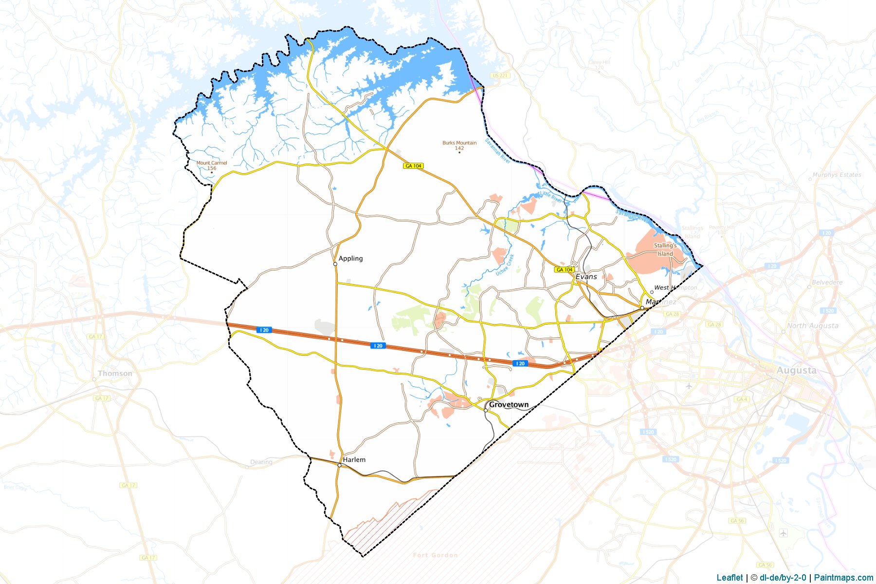 Columbia (Georgia) Map Cropping Samples-1