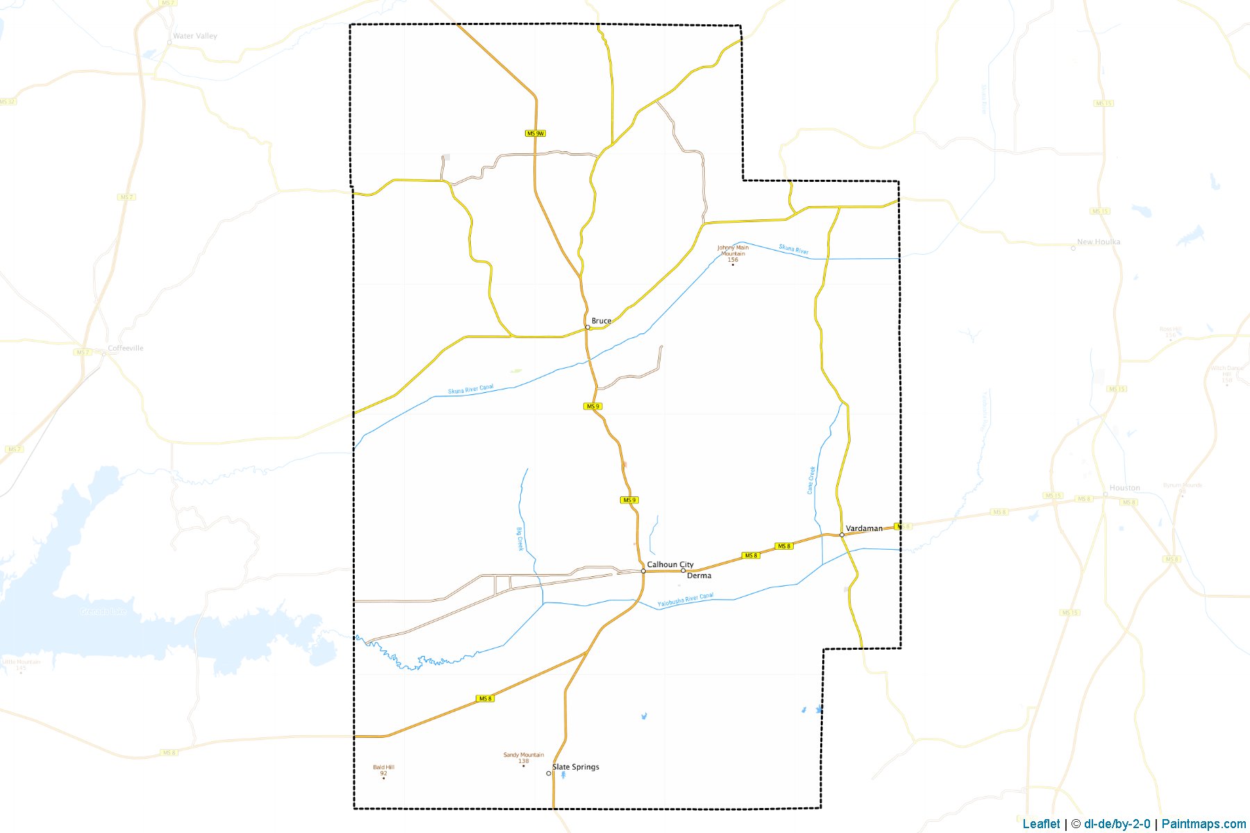 Calhoun (Mississippi) Map Cropping Samples-1