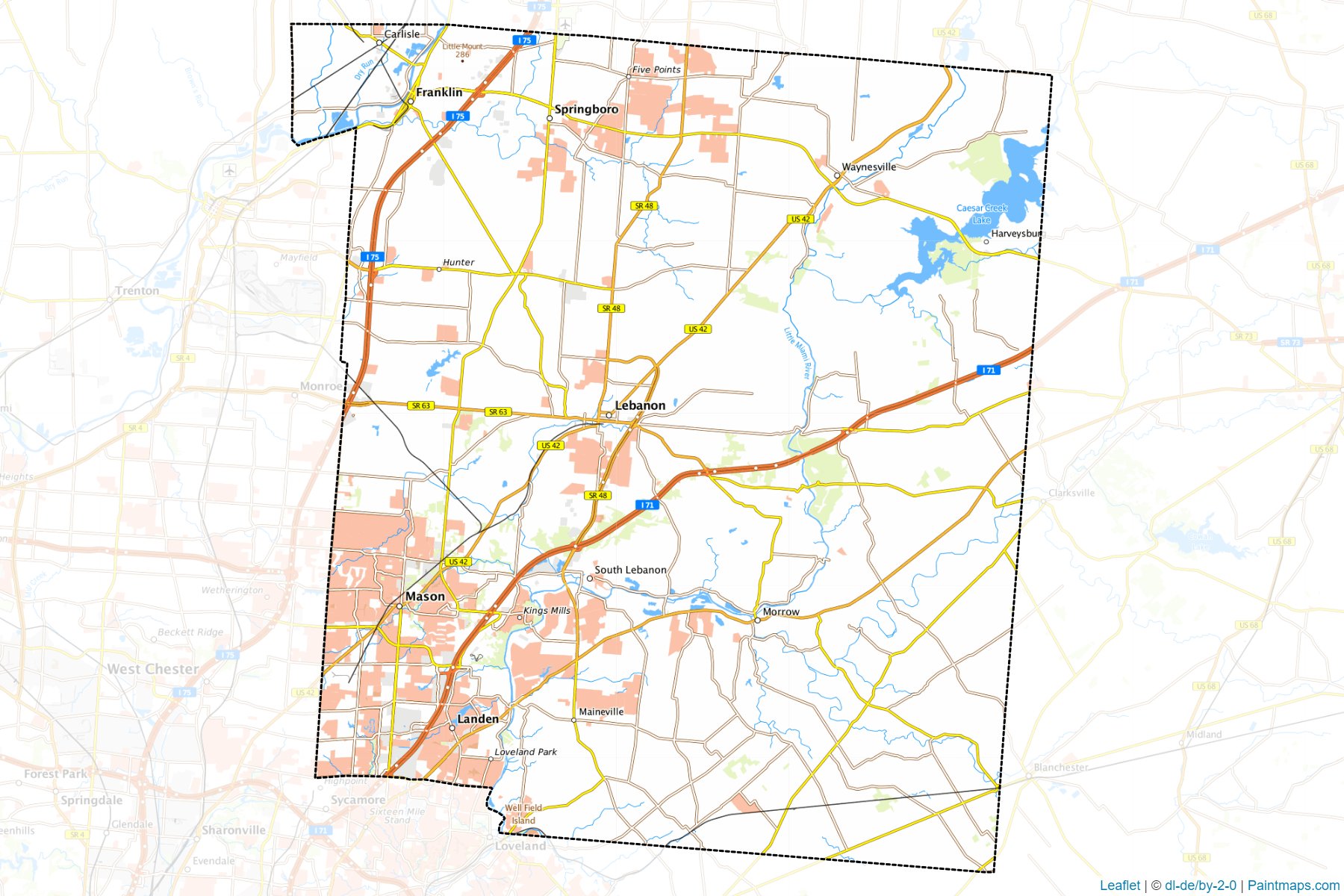 Muestras de recorte de mapas Warren (Ohio)-1