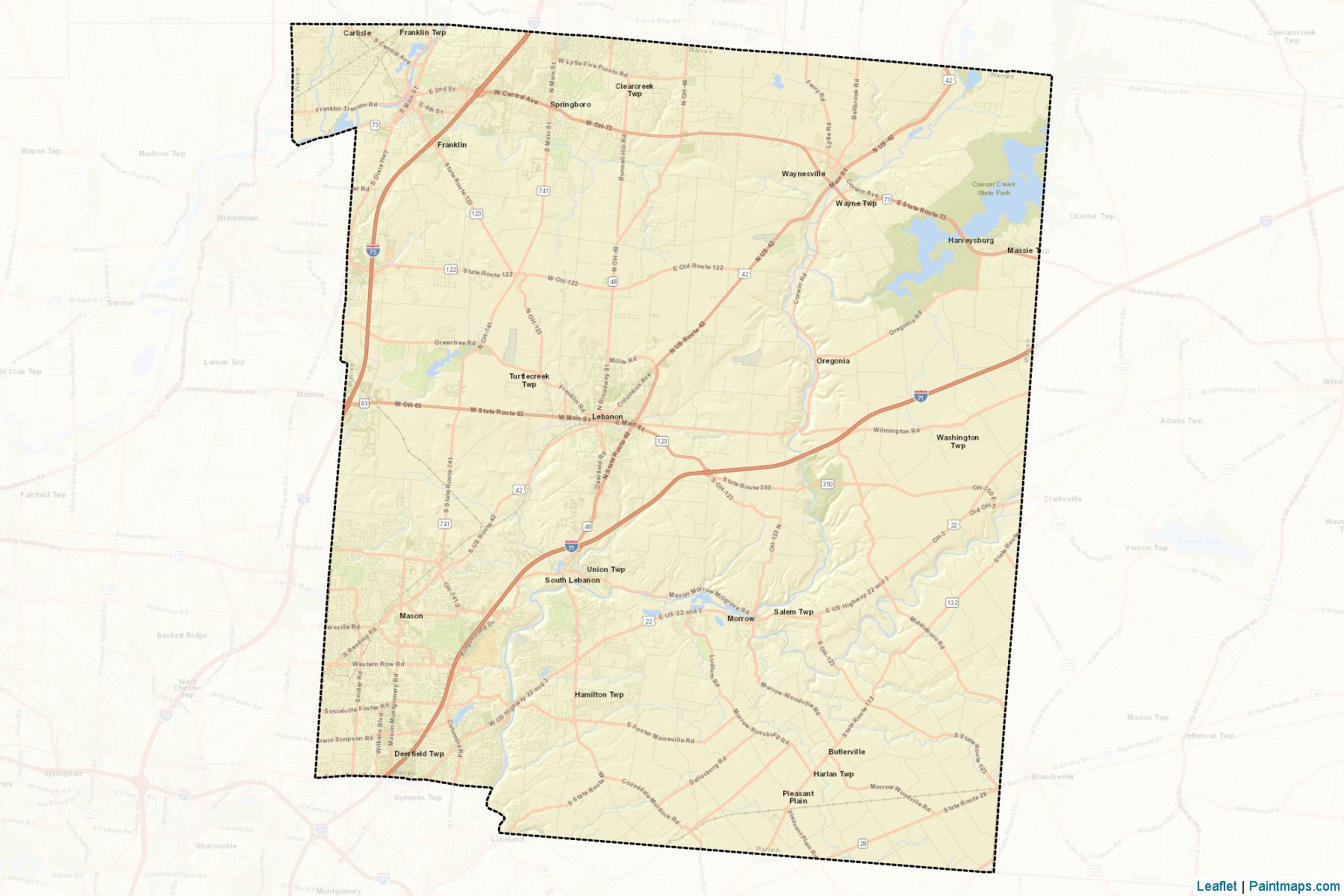 Muestras de recorte de mapas Warren (Ohio)-2