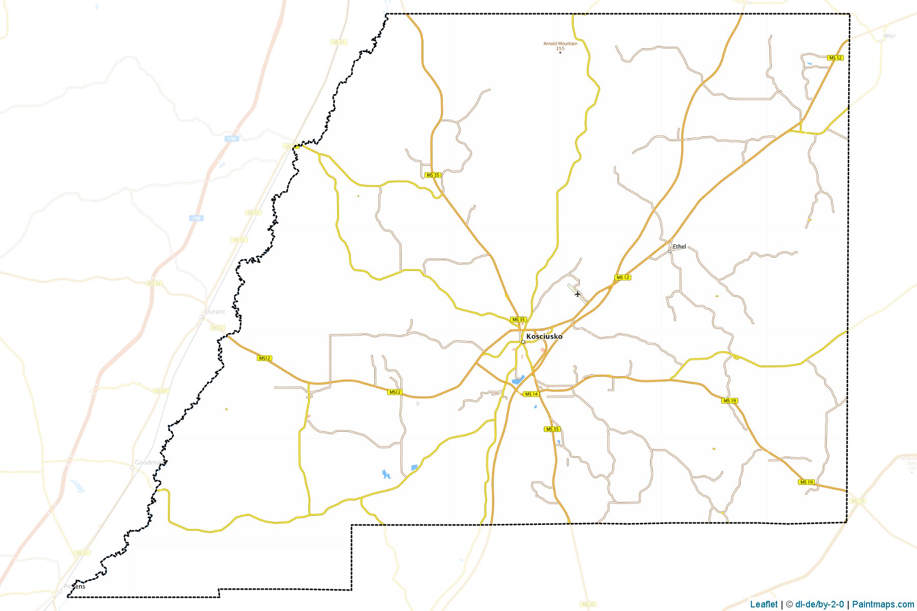 Attala (Mississippi) Map Cropping Samples-1