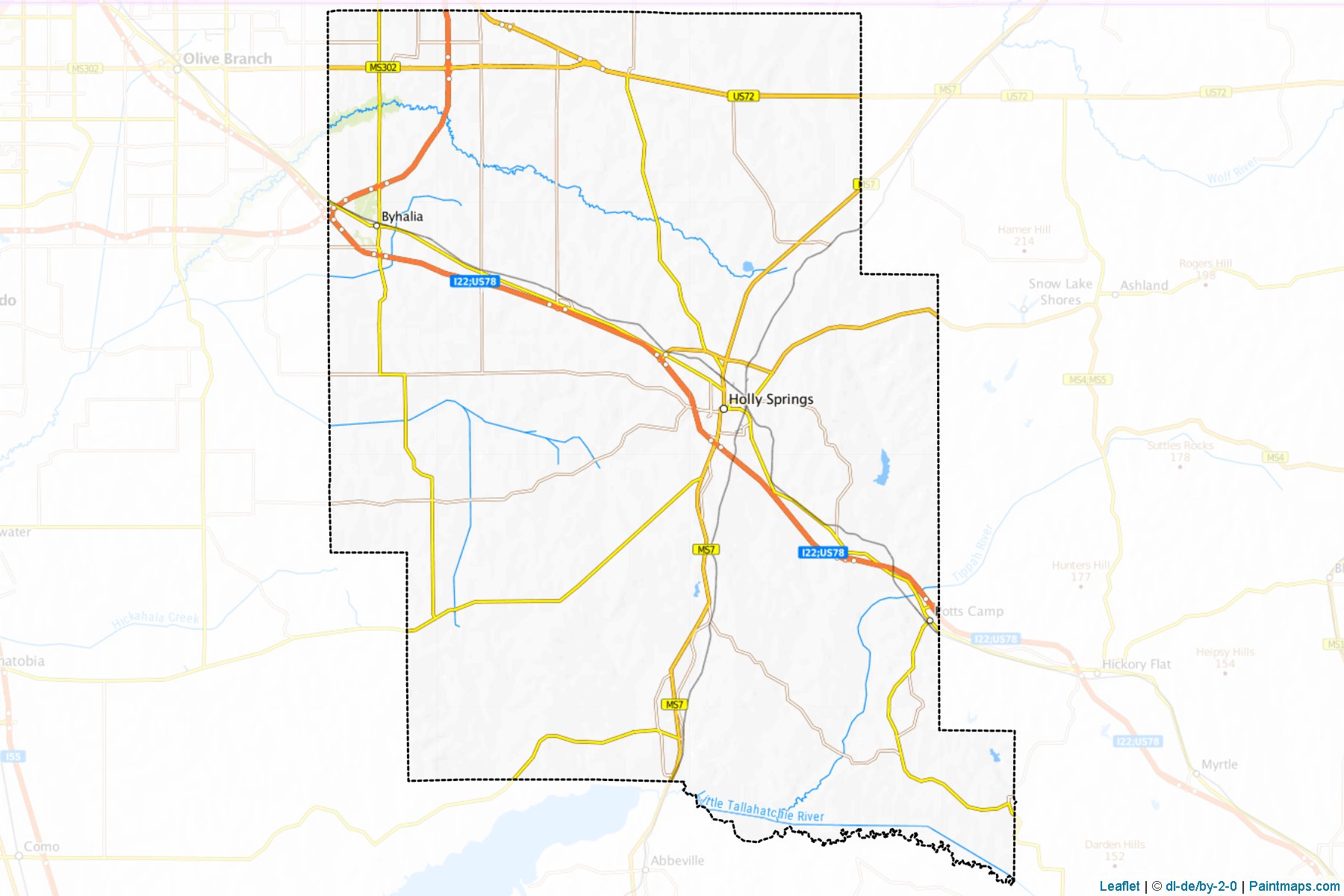 Marshall (Mississippi) Map Cropping Samples-1