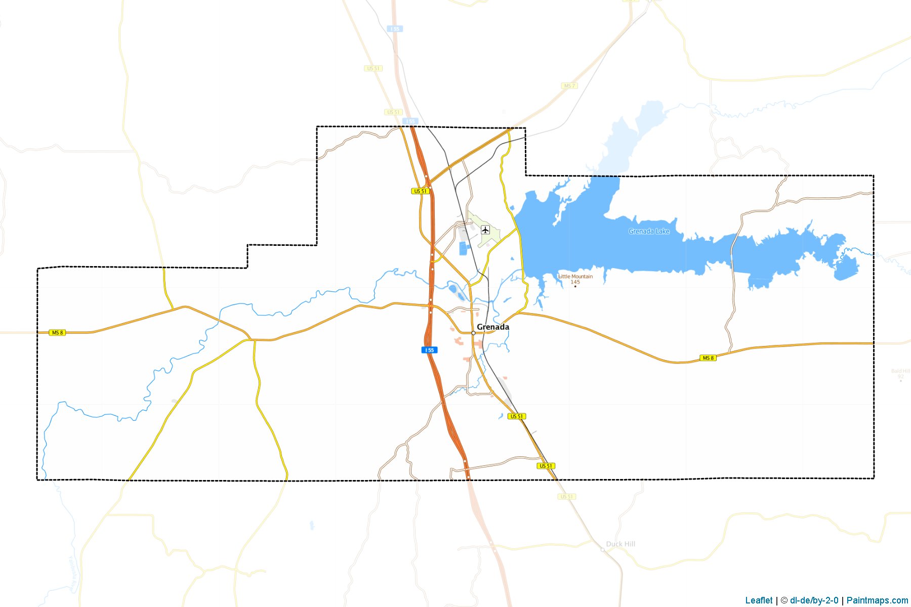 Grenada (Mississippi) Map Cropping Samples-1