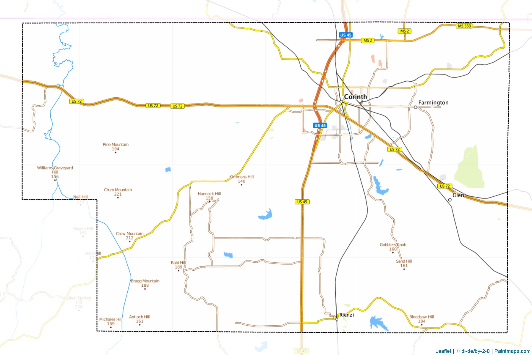 Alcorn (Mississippi) Map Cropping Samples-1