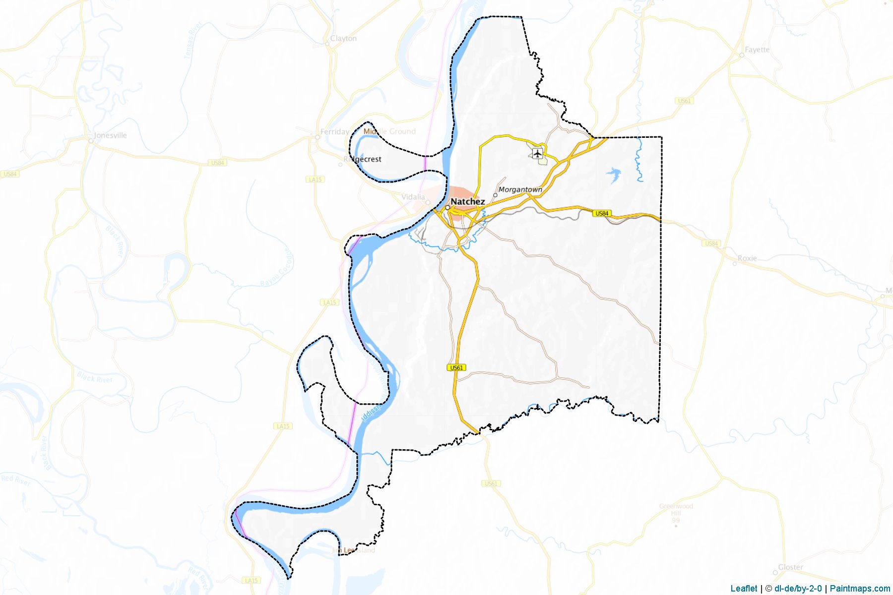 Adams (Mississippi) Map Cropping Samples-1