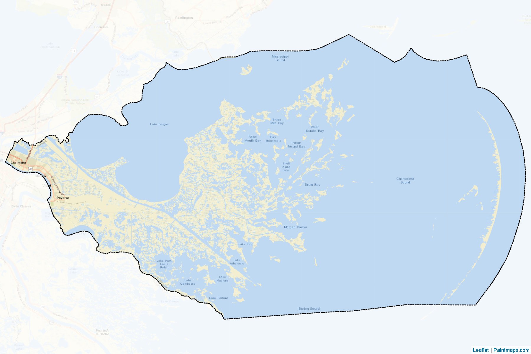 Muestras de recorte de mapas St. Bernard (Louisiana)-2