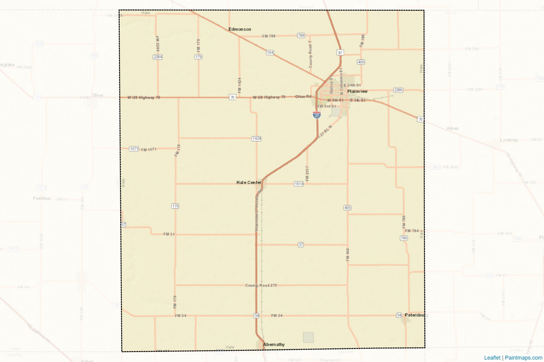 Muestras de recorte de mapas Hale (Texas)-2