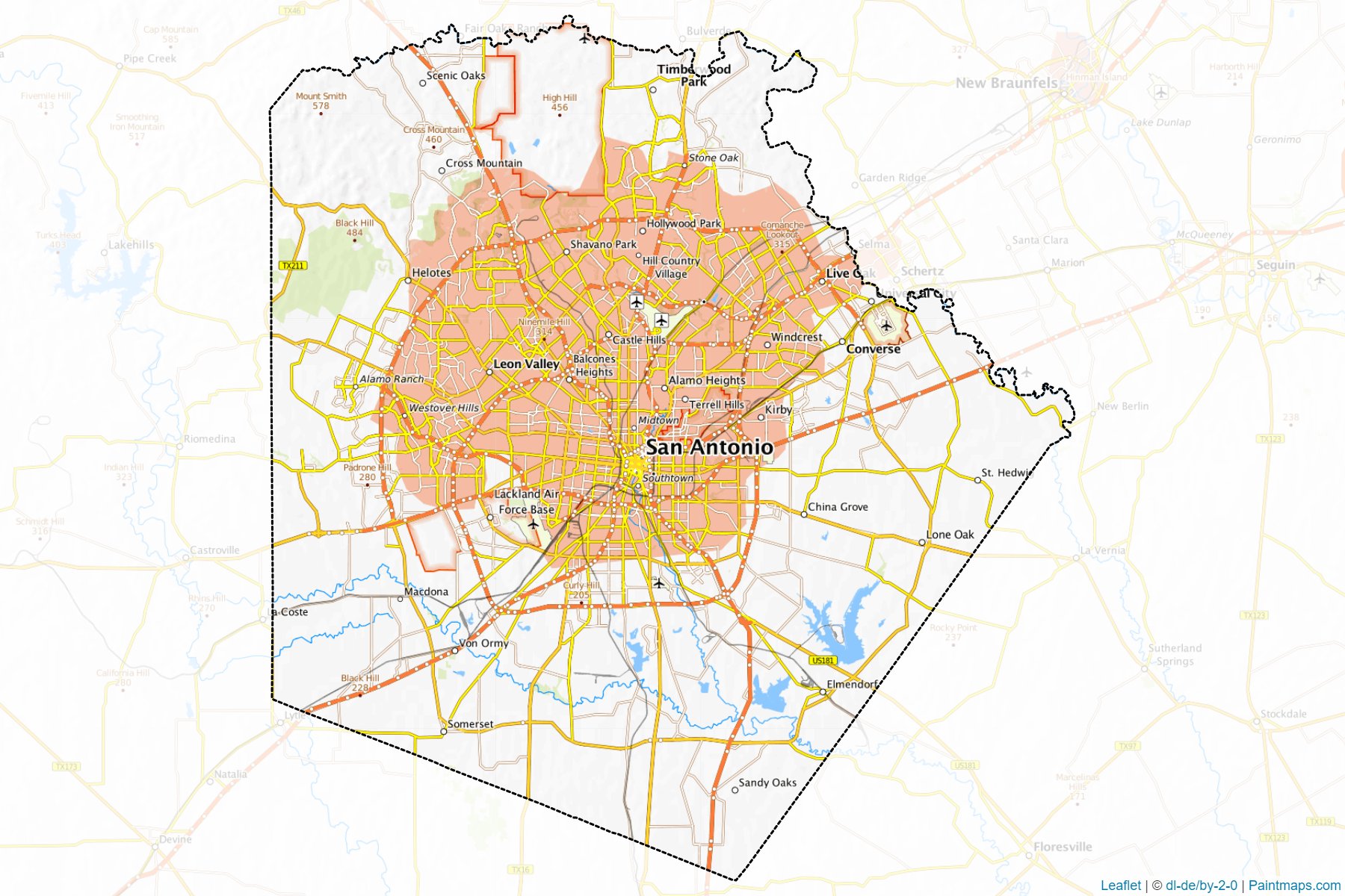 Bexar (Texas) Map Cropping Samples-1