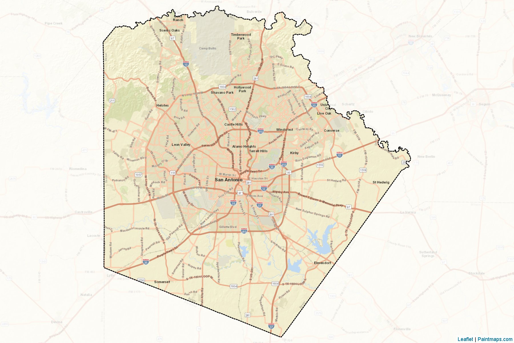 Bexar (Texas) Map Cropping Samples-2