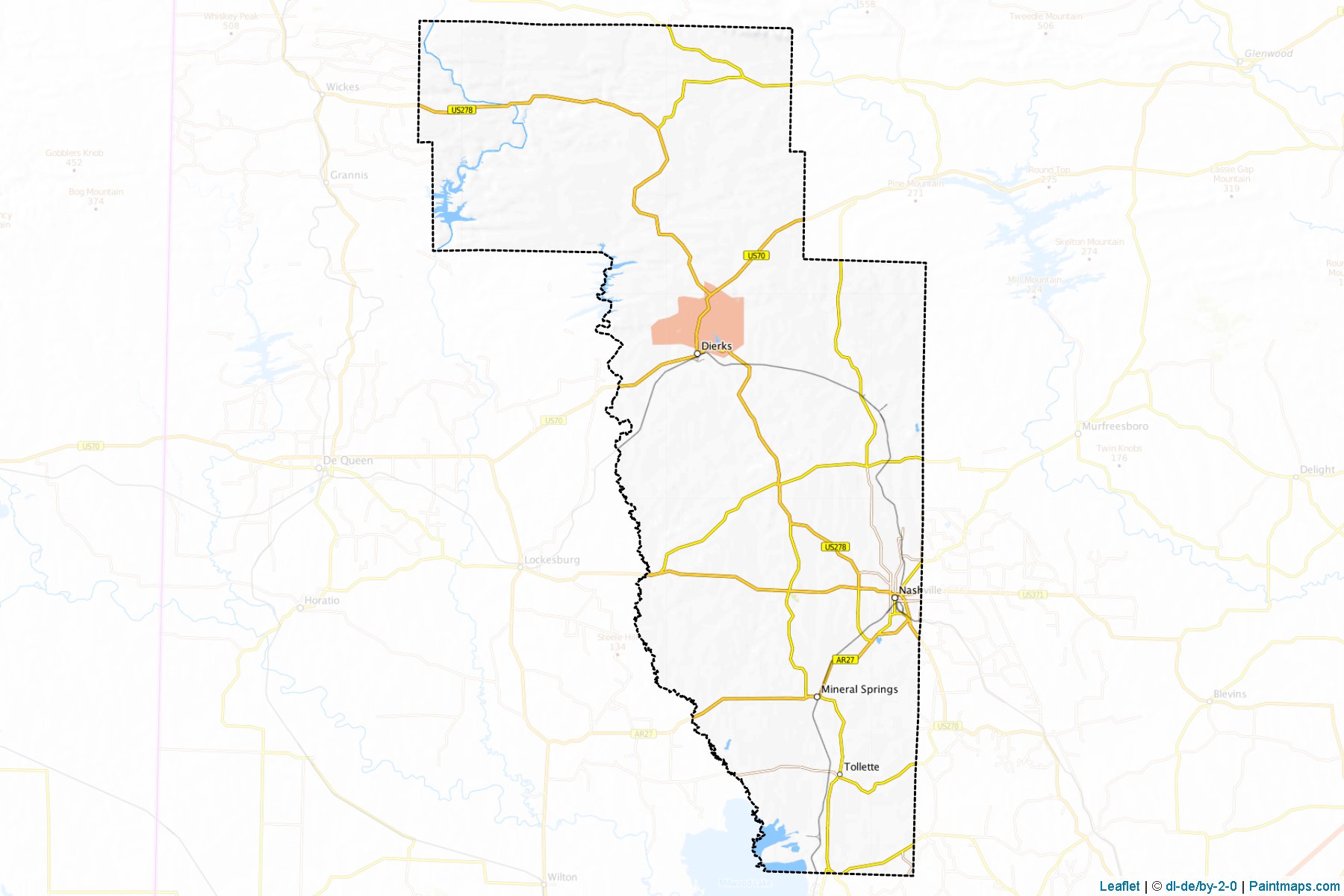 Sample maps of Howard generated with map cropping (masking) tool.