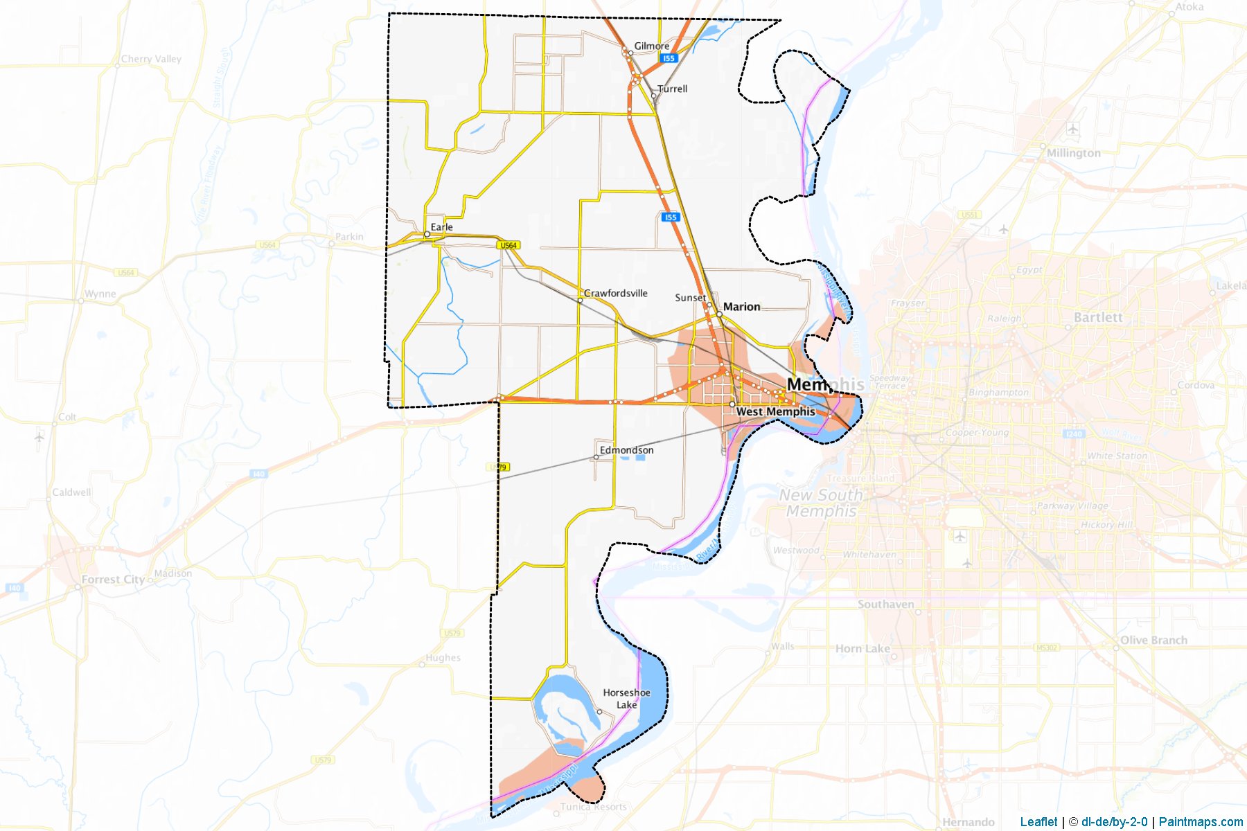 Crittenden (Arkansas) Map Cropping Samples-1