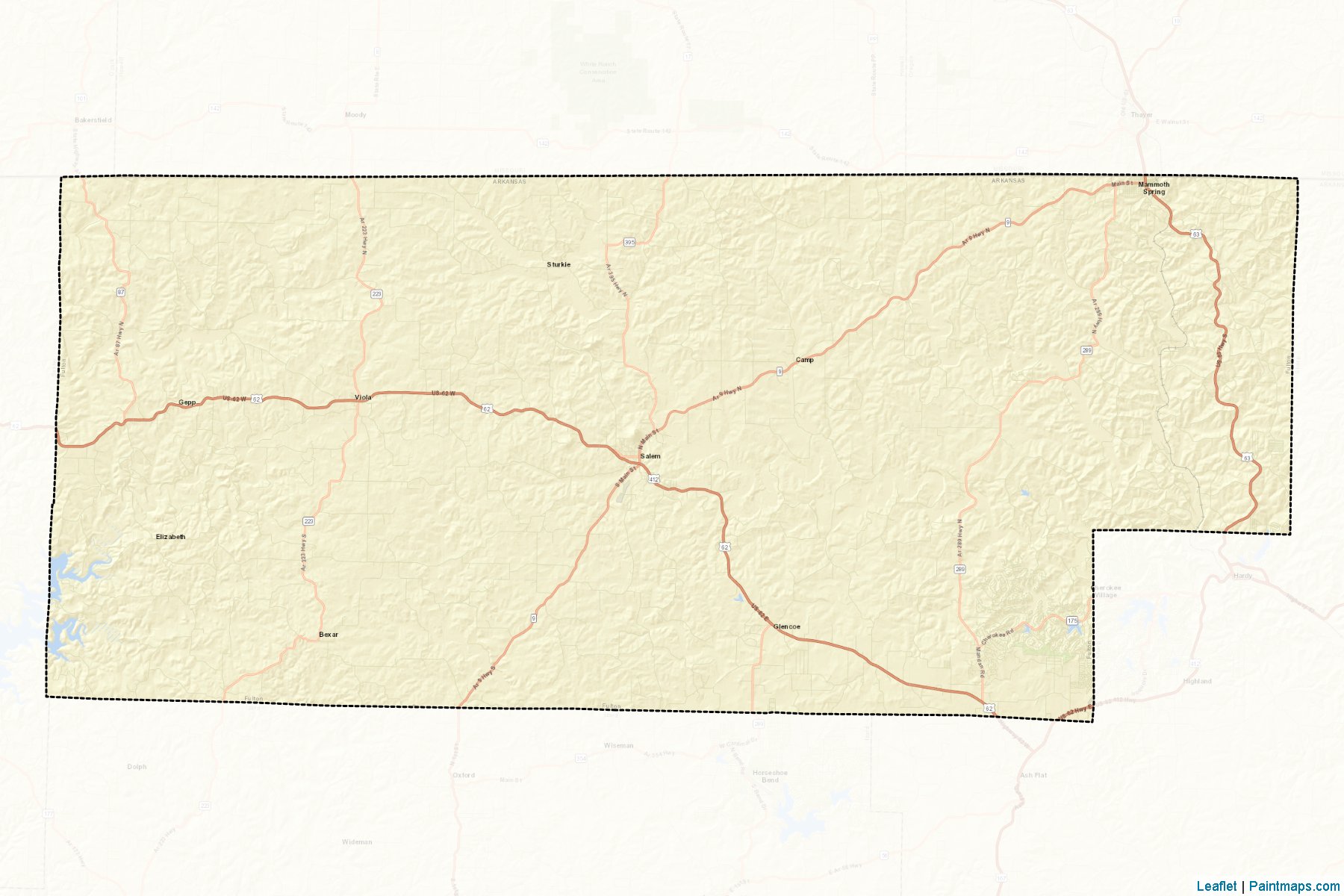 Muestras de recorte de mapas Fulton (Arkansas)-2