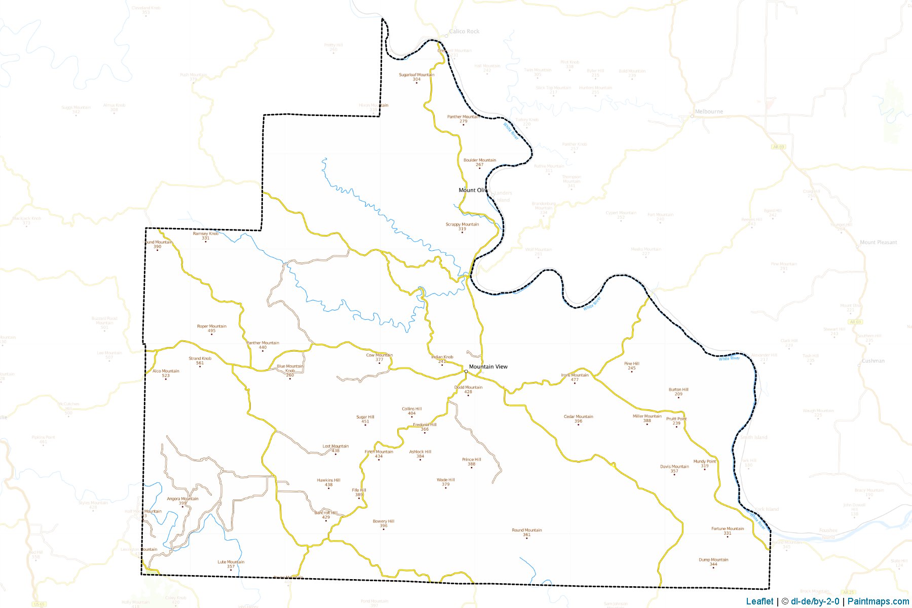 Muestras de recorte de mapas Stone (Arkansas)-1