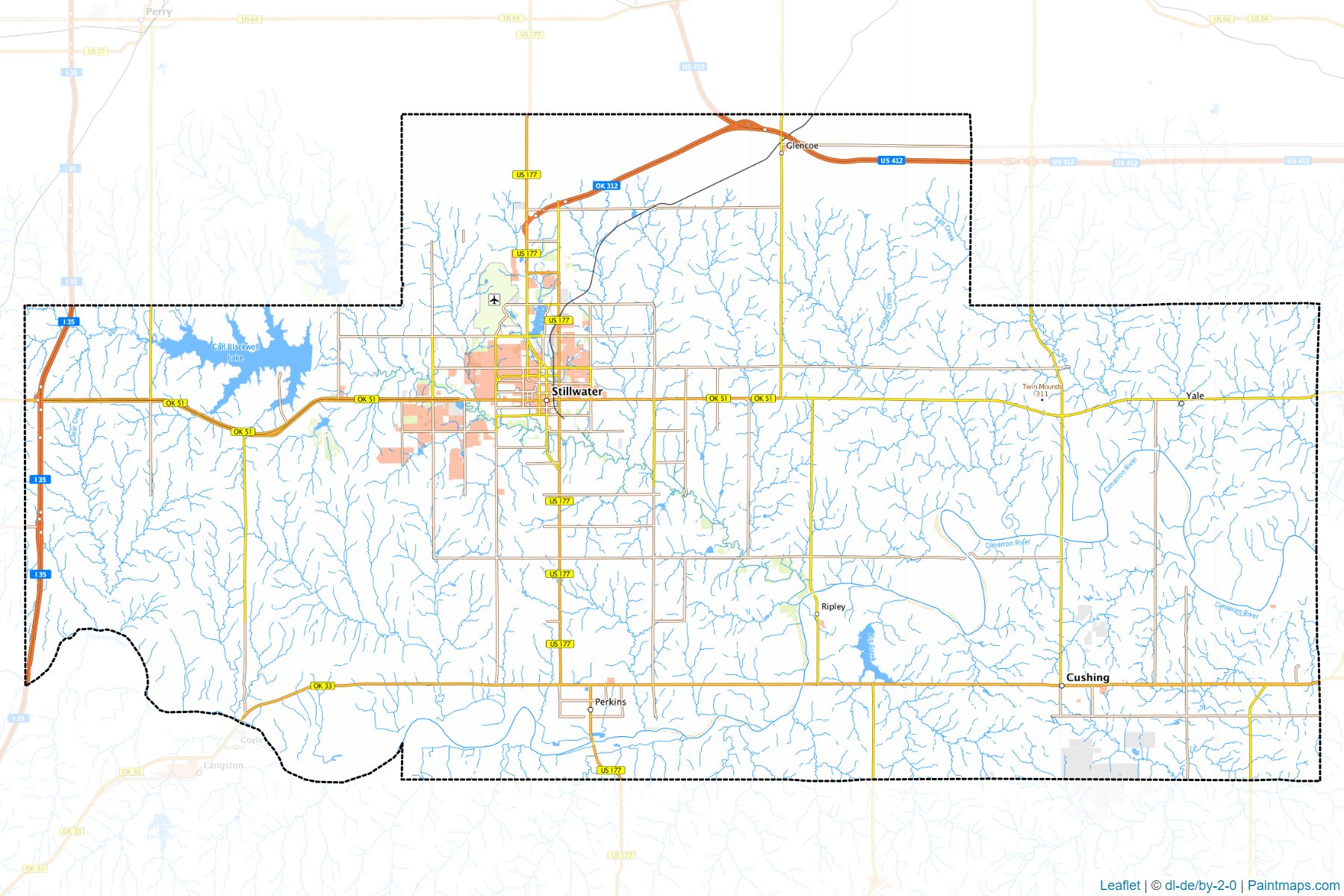 Payne County (Oklahoma) Haritası Örnekleri-1