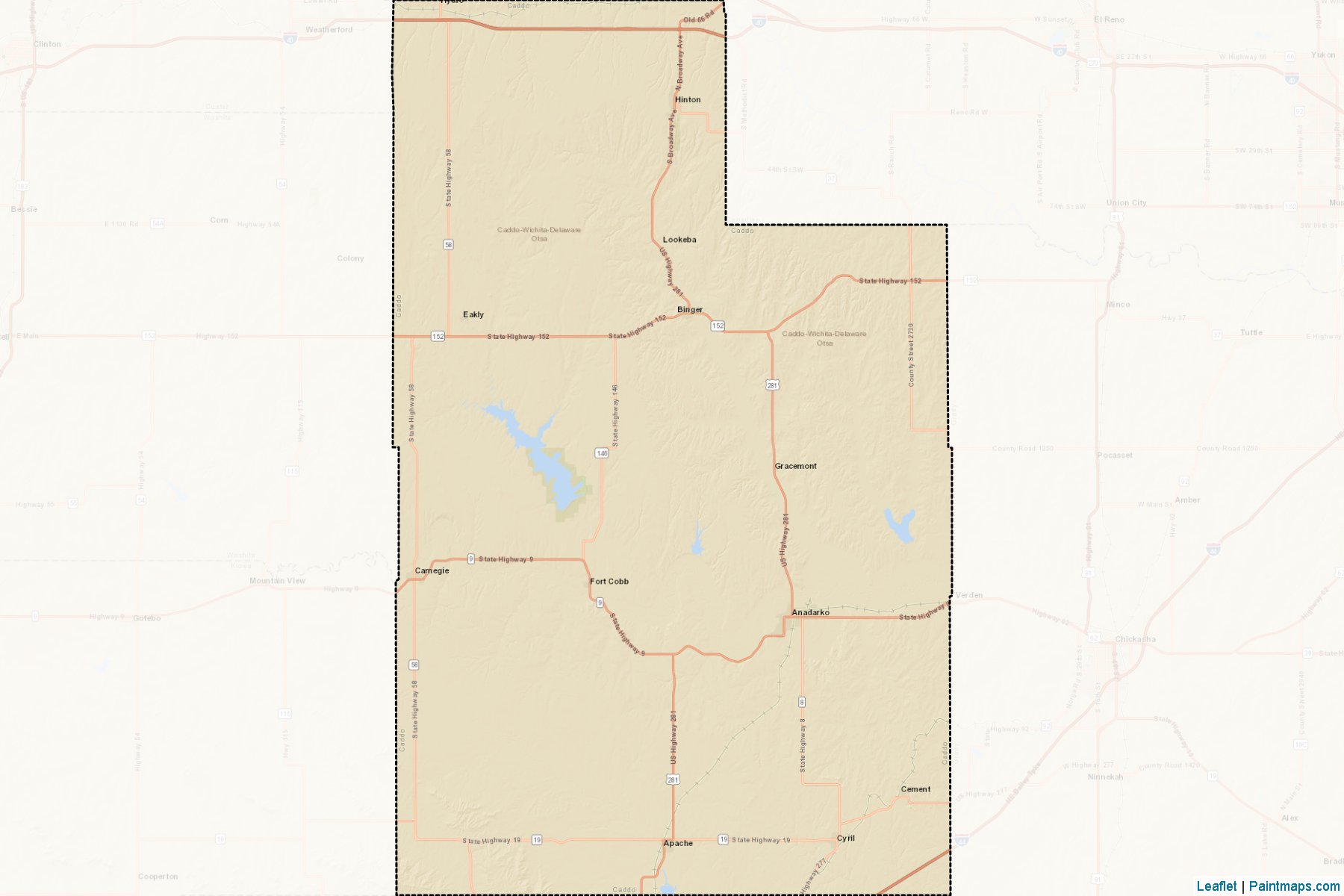 Muestras de recorte de mapas Caddo (Oklahoma)-2