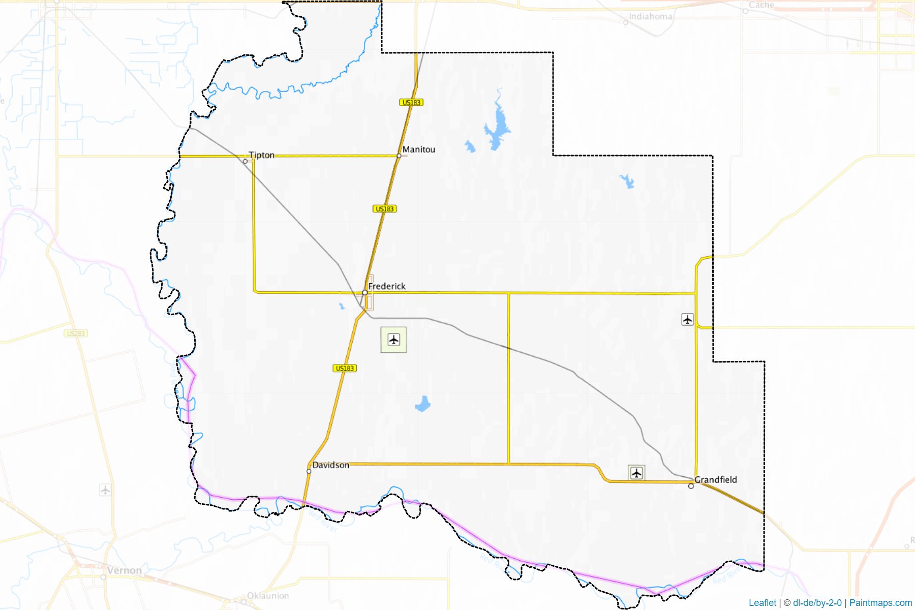 Muestras de recorte de mapas Tillman (Oklahoma)-1