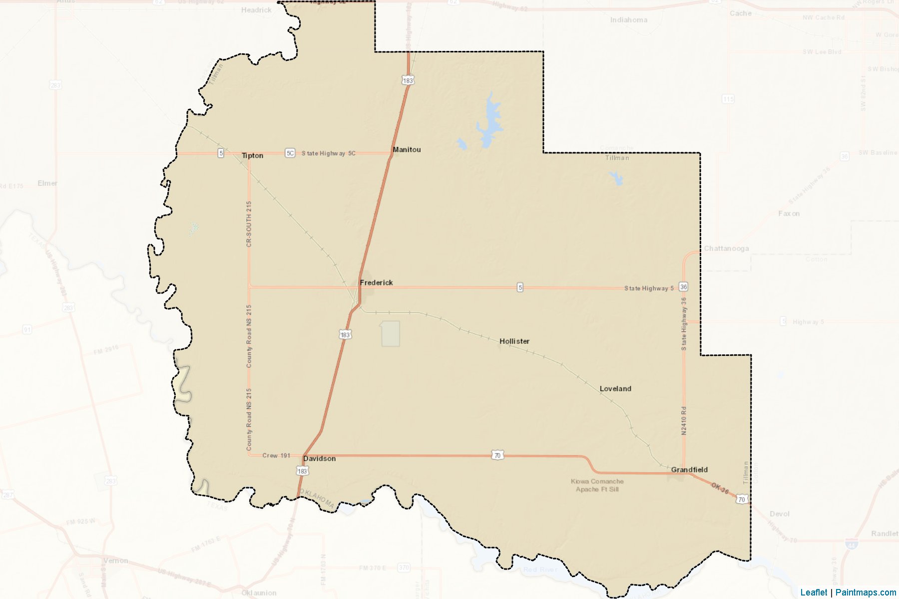 Muestras de recorte de mapas Tillman (Oklahoma)-2