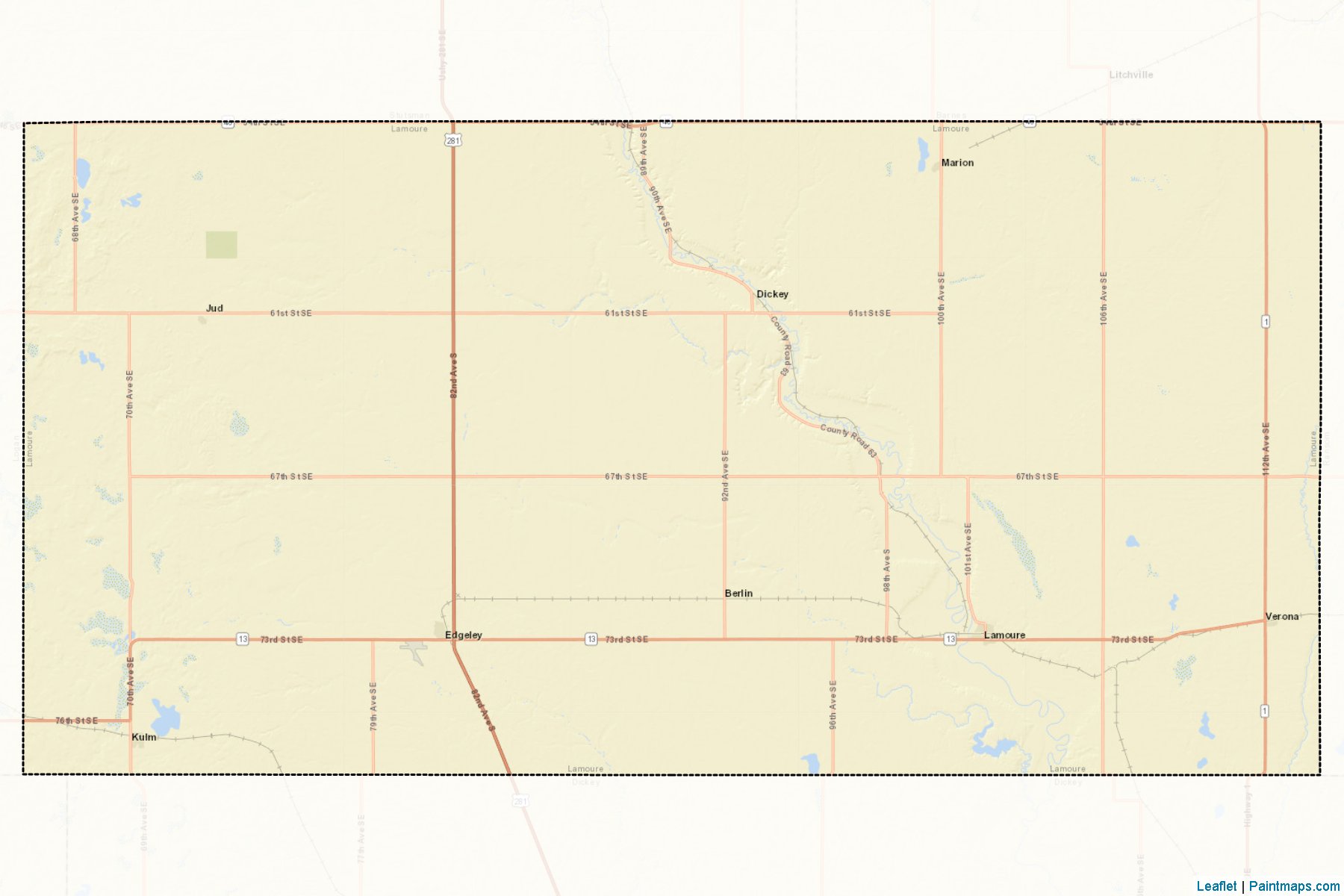 Muestras de recorte de mapas LaMoure (North Dakota)-2