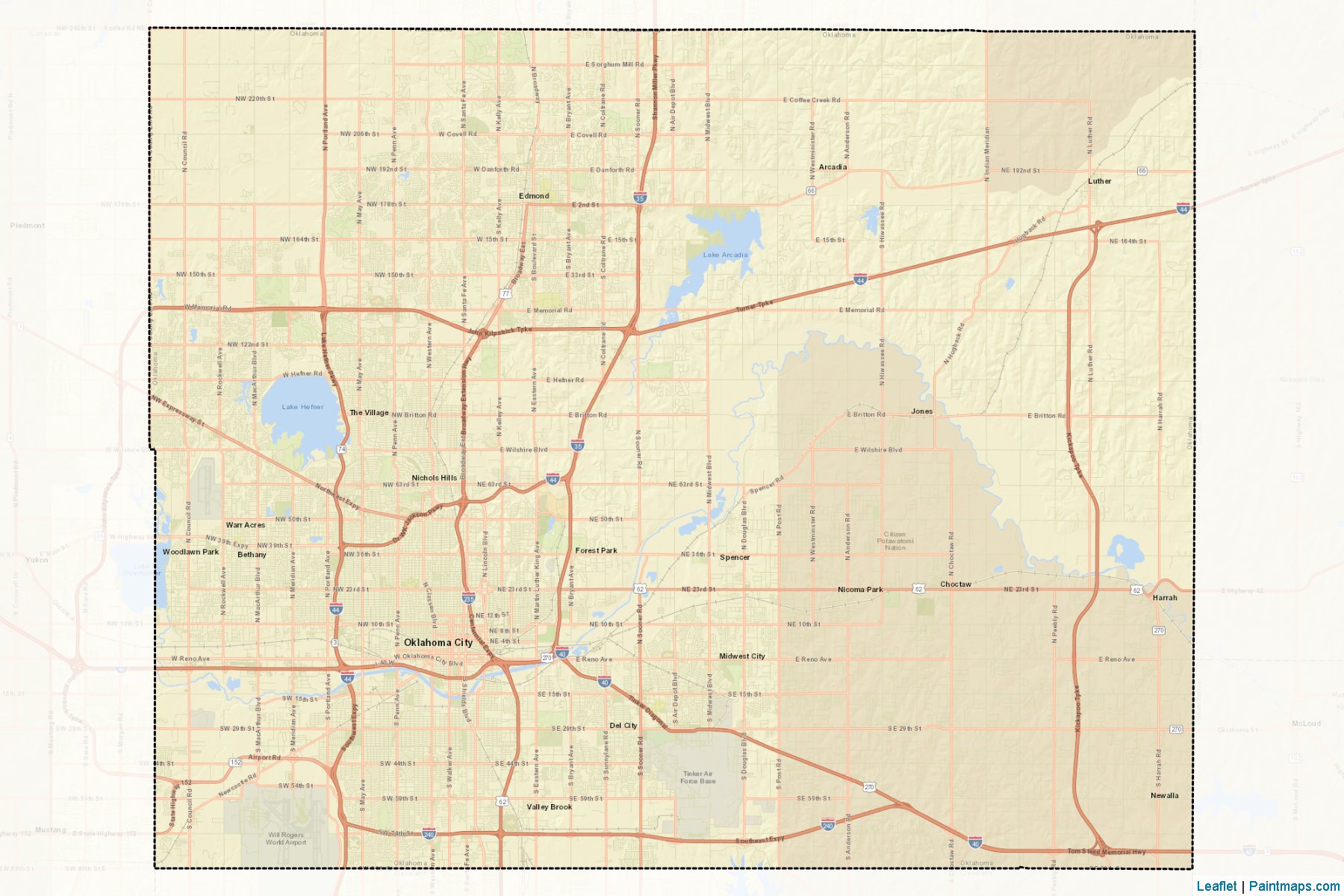 Oklahoma (Oklahoma) Map Cropping Samples-2